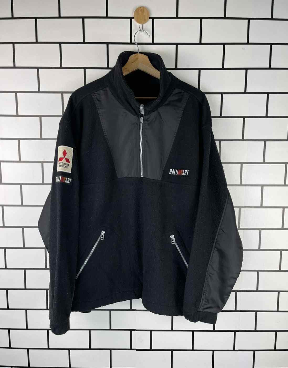 image of Racing x Vintage Ralli Art Mitsubishi Motors Embroidery Anorak Jacket in Black, Men's (Size Large)