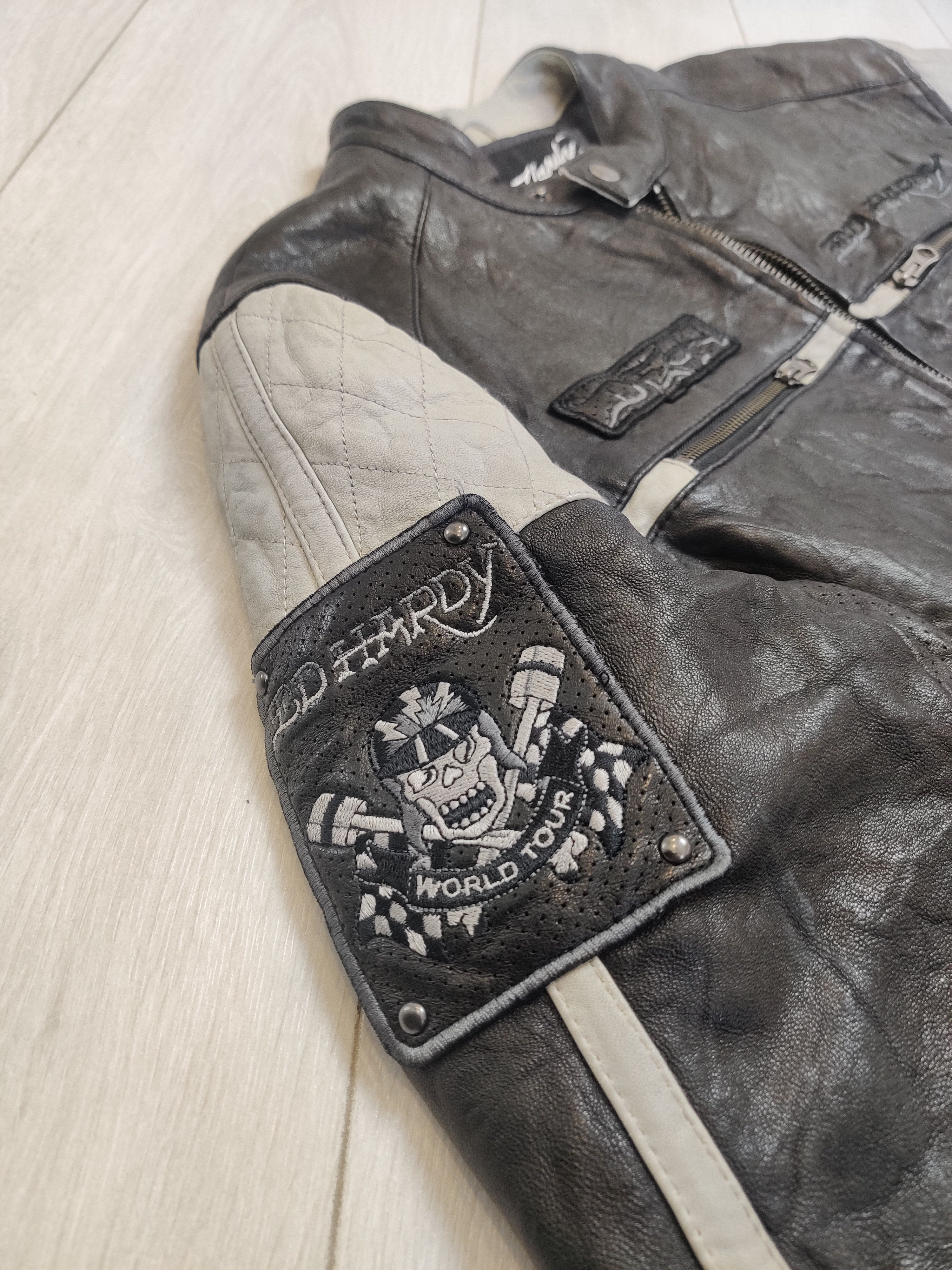 Ed Hardy Ed Hardy Leather Biker Jacket Live to Ride Size US L / EU 52-54 / 3 - 7 Thumbnail