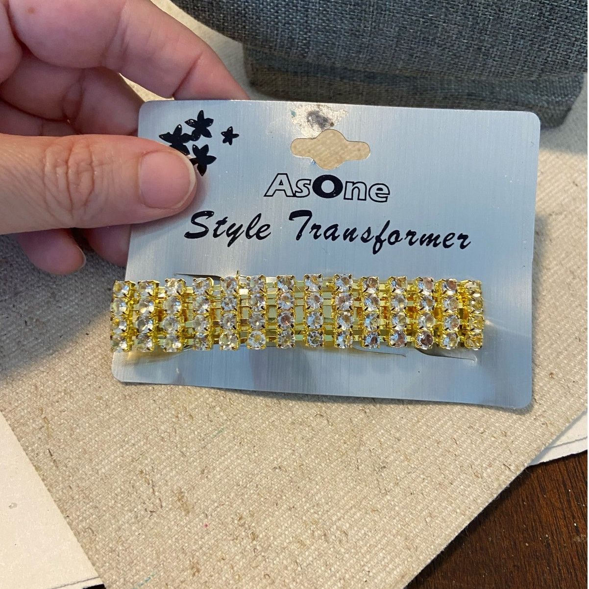 Other Shimmery rhinestone gold tone hair clip Size ONE SIZE - 3 Thumbnail