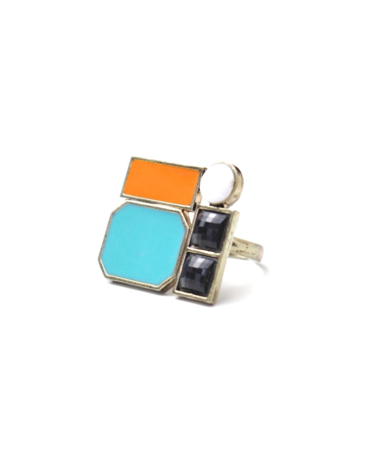 Vintage 2000S JAPANESE MADE POP ART DECO NATIVE NAVAJO RING Size ONE SIZE - 1 Thumbnail