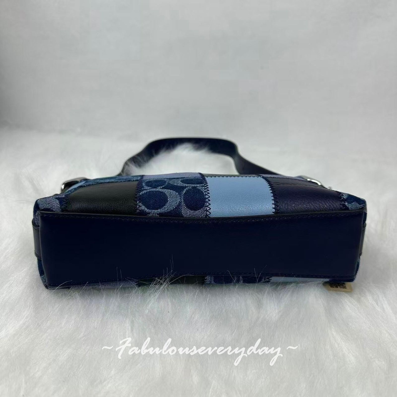 Coach Coach Small Slouchy Alter Ego Patchwork Sig Leather Blue Size ONE SIZE - 6 Thumbnail