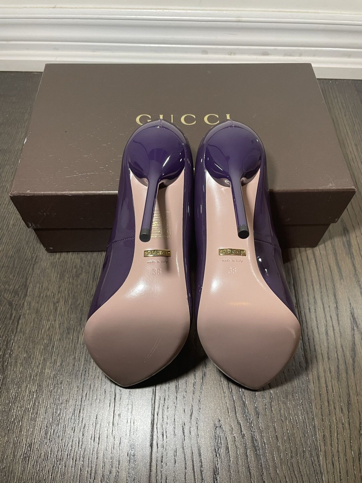 Gucci Gucci Vernice Crystal Melanzana Heels Size US 8 / IT 38 - 5 Thumbnail