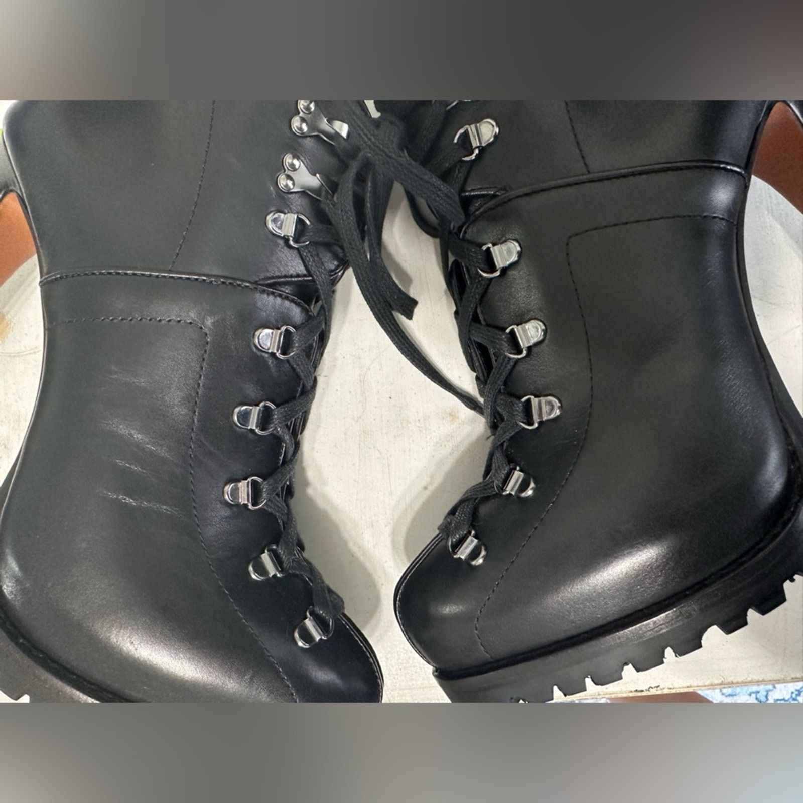Alaia Black Leather Hiker Ankle Boots EU 38 US 8 Trek Stiletto Size US 8 / IT 38 - 5 Thumbnail