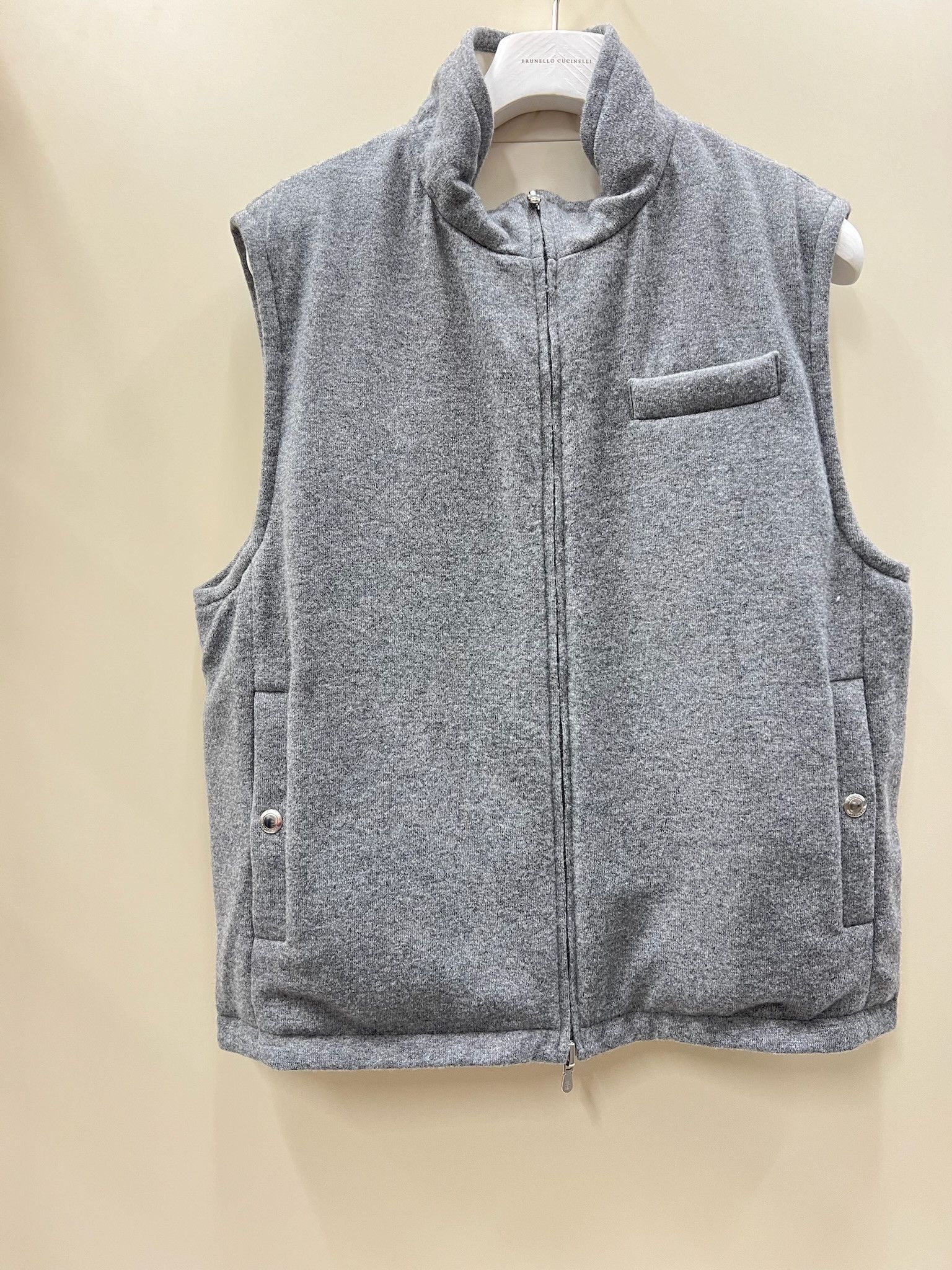 Brunello Cucinelli o1w1db10125 Padded Leather Vest in White/Grey Size US L / EU 52-54 / 3 - 2 Thumbnail