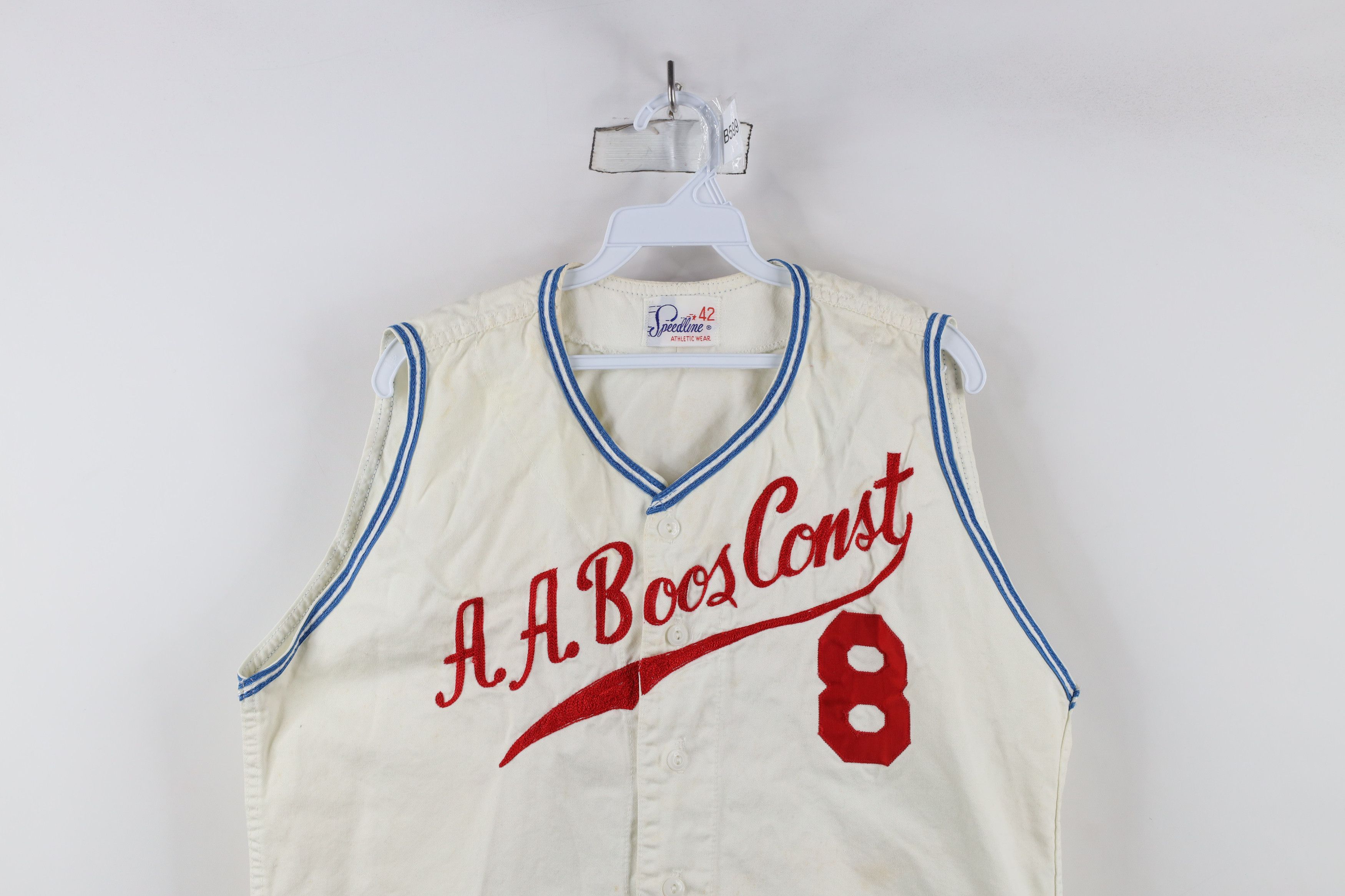 Vintage Vintage 50s Stitch Sleeveless Baseball Jersey White USA Size US XL / EU 56 / 4 - 2 Thumbnail