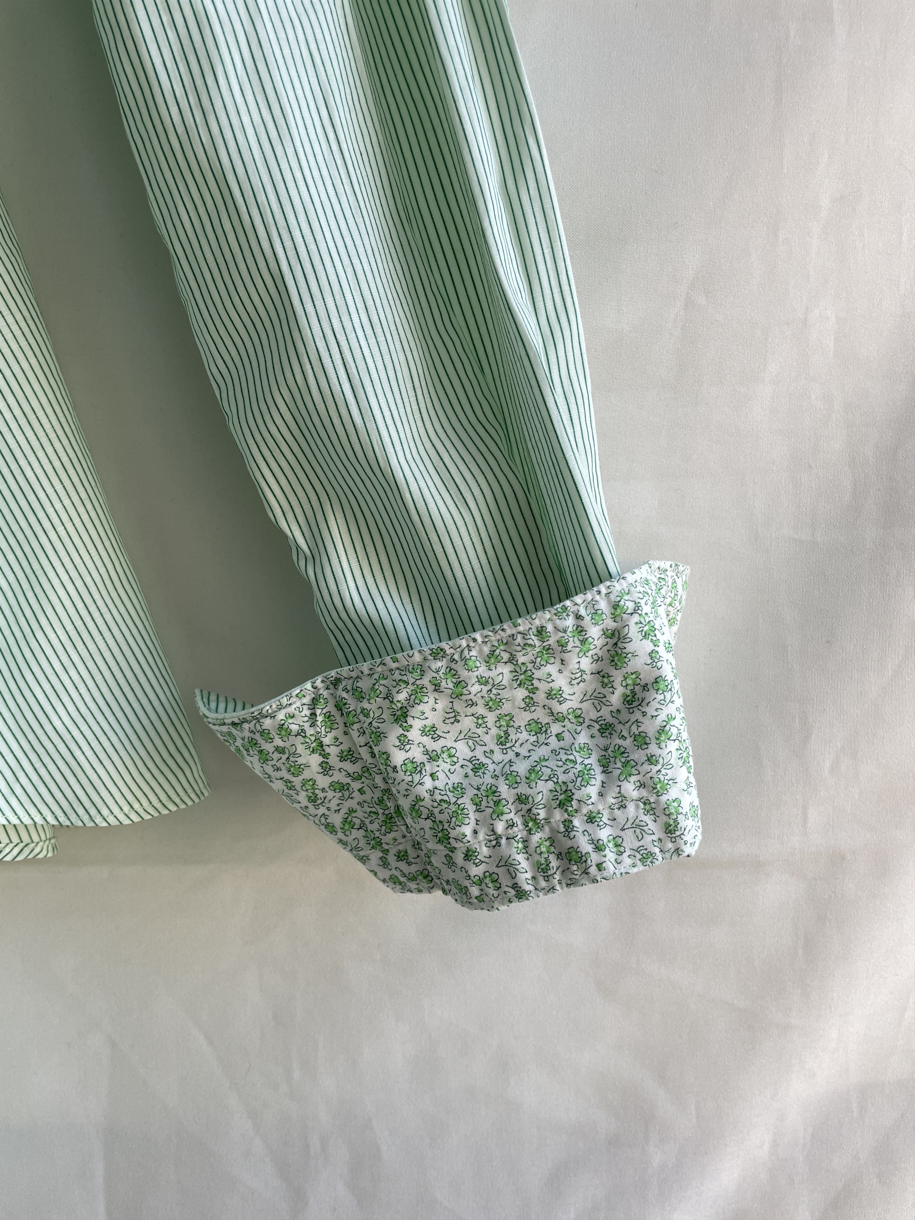 Other Poggianti 1958 Striped Light Green Dress Shirt Size 43 Size 44R - 6 Thumbnail