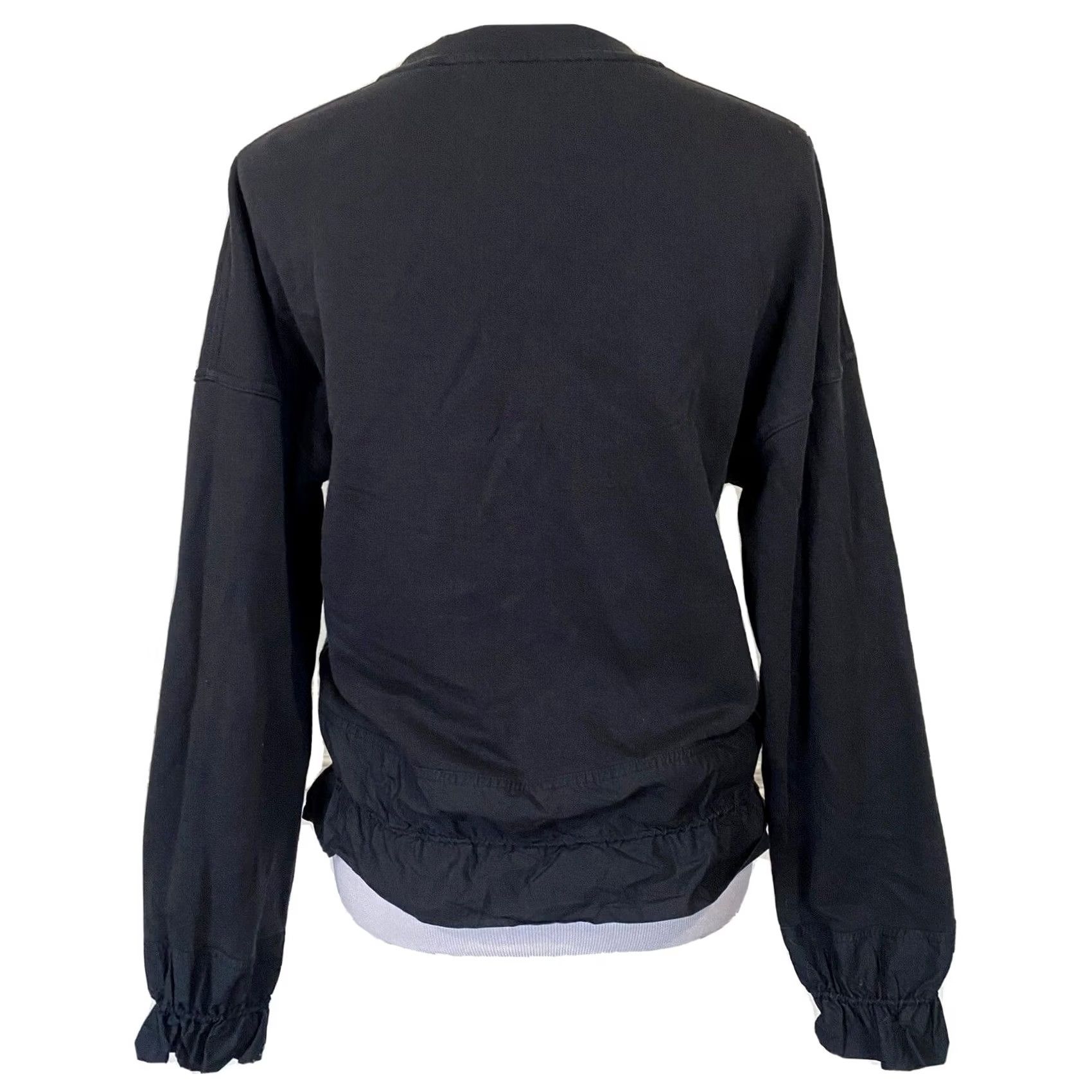 Cos COS Sweatshirt Top Women's XS Black Cinched Hem & Cuffs Ruffle Pullover Crew Neck Knit Size XS / US 0-2 / IT 36-38 - 4 Thumbnail