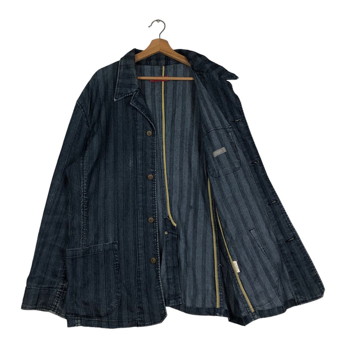 Issey Miyake 🔥Vintage Hickory Chore Jacket Fissare Homme Japan Made Size US L / EU 52-54 / 3 - 11 Thumbnail