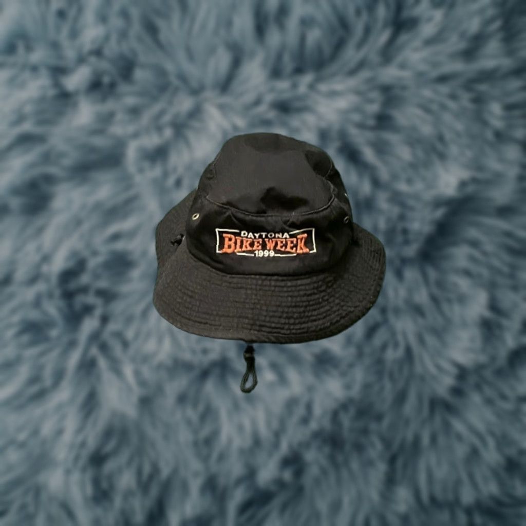Vintage VINTAGE Bucket Hat 90s Daytona Beach Bike Week 1999 Florida Mens Adult Black One Size Mens Boys? Size ONE SIZE - 1 Thumbnail