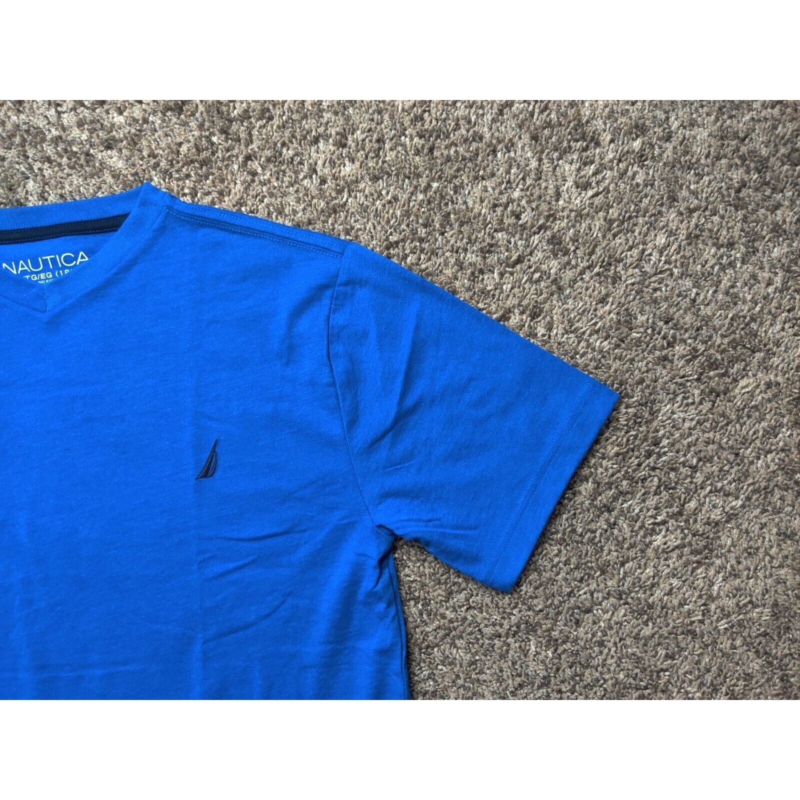 Nautica Nautica Shirt Adult Mens XL Solid Blue Embroidered V-Neck Size US XL / EU 56 / 4 - 3 Thumbnail