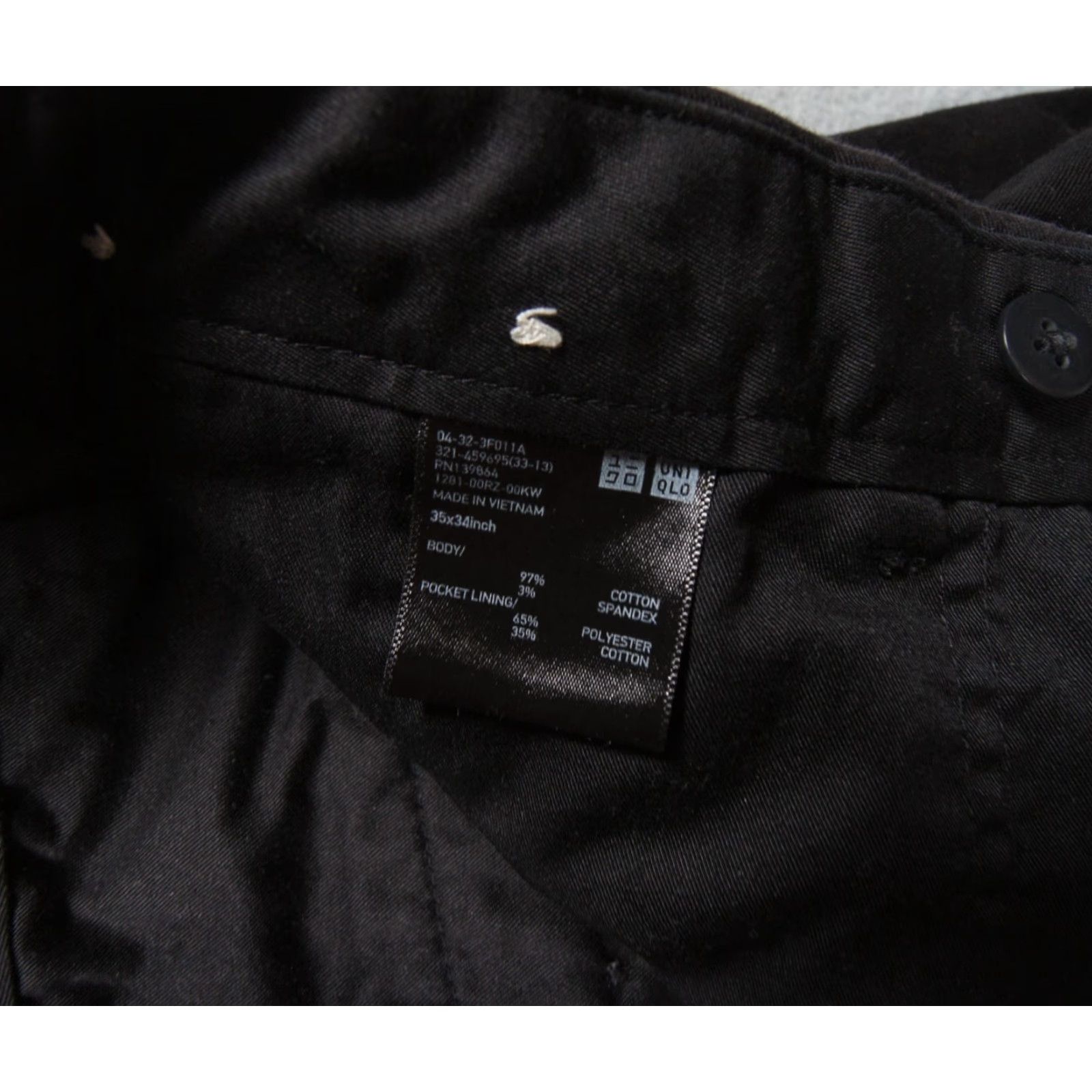 Uniqlo Uniqlo Pants Mens 35x29 Black Chino Slim Fit Flat Front Stretch Preppy Casual Size US 35 - 7 Thumbnail