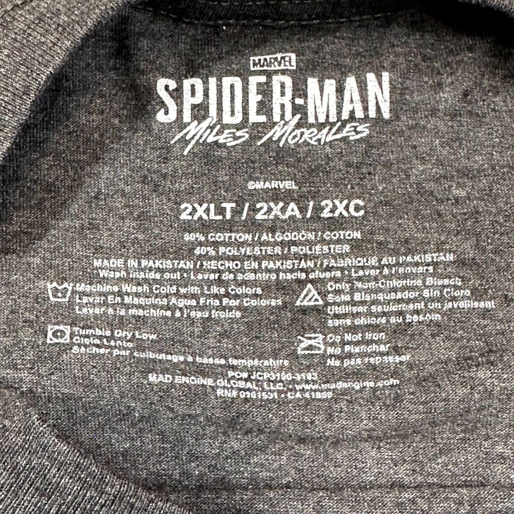 Vintage Spider-man Miles Morales Men's 2XLT Marvel Tall Man Graphic Tee Shirt NWT Size US XXL / EU 58 / 5 - 4 Thumbnail