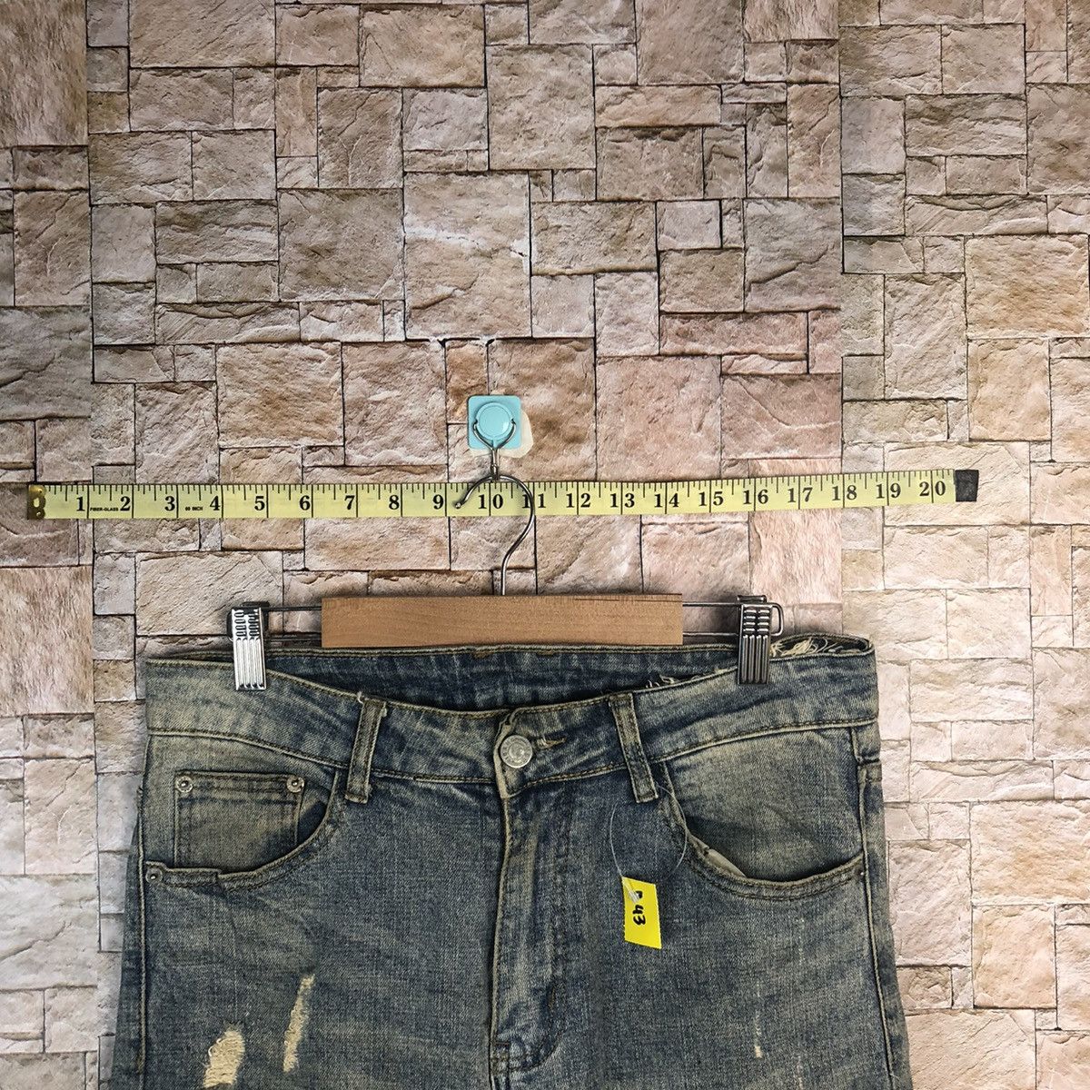 Japanese Brand Bvsseve Blue Distressed ripped jogger Denim Pants #A43 Size US 32 / EU 48 - 4 Thumbnail