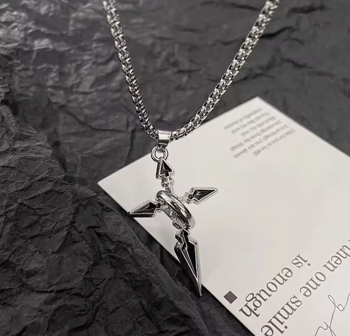 Other Silver necklace with a touch of gothic charm, featuring a Size ONE SIZE - 4 Thumbnail