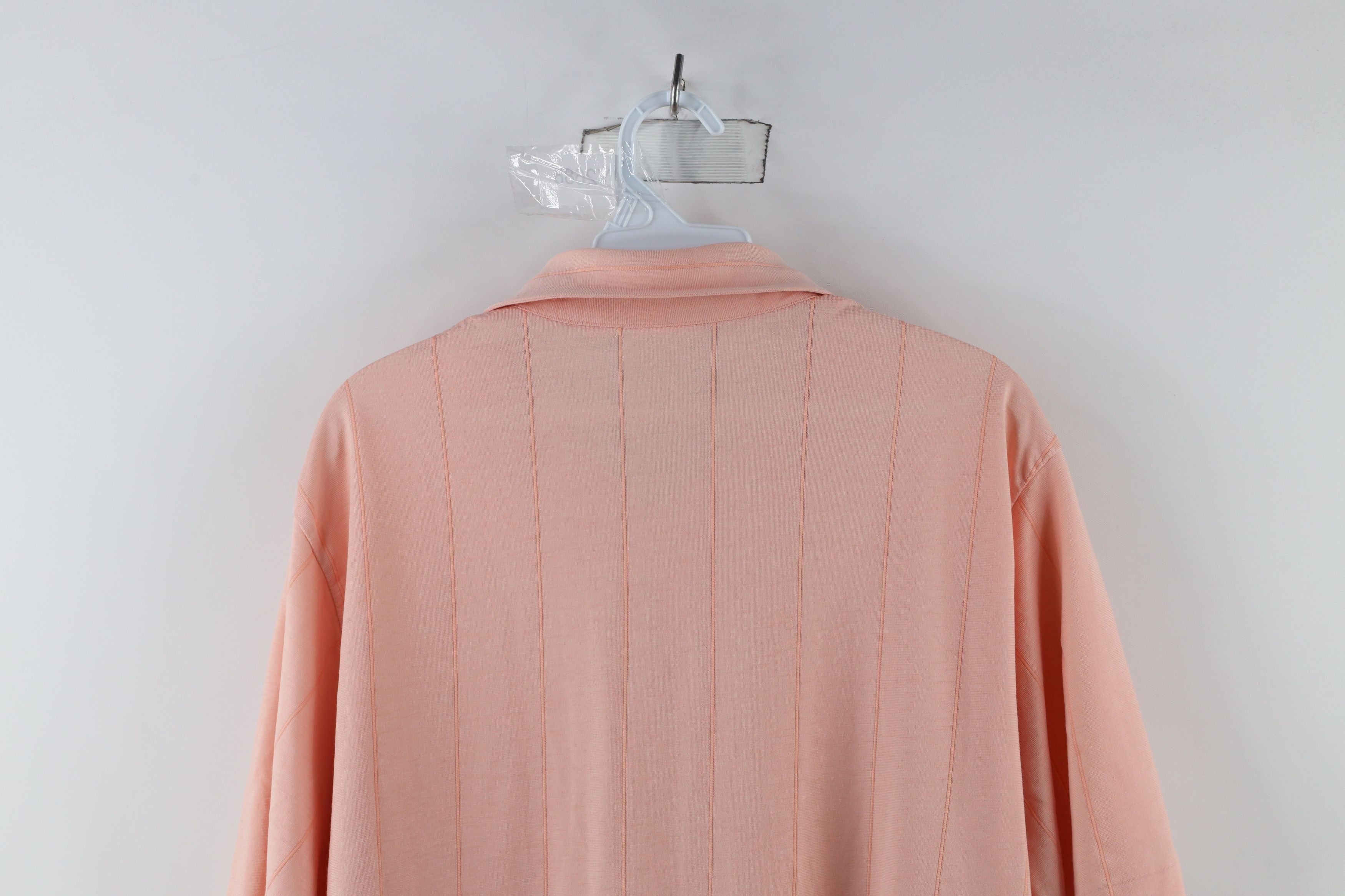 Vintage Vintage 90s Streetwear Striped Knit Collared Polo Shirt Pink Size US XL / EU 56 / 4 - 12 Thumbnail