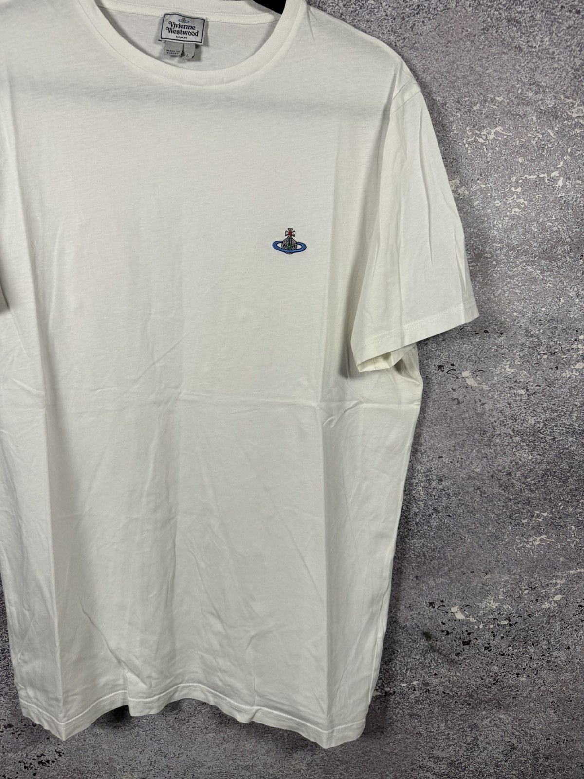 Vivienne Westwood Vivienne Westwood Orbital Embroidered White Men’s T Shirt Size US L / EU 52-54 / 3 - 4 Thumbnail