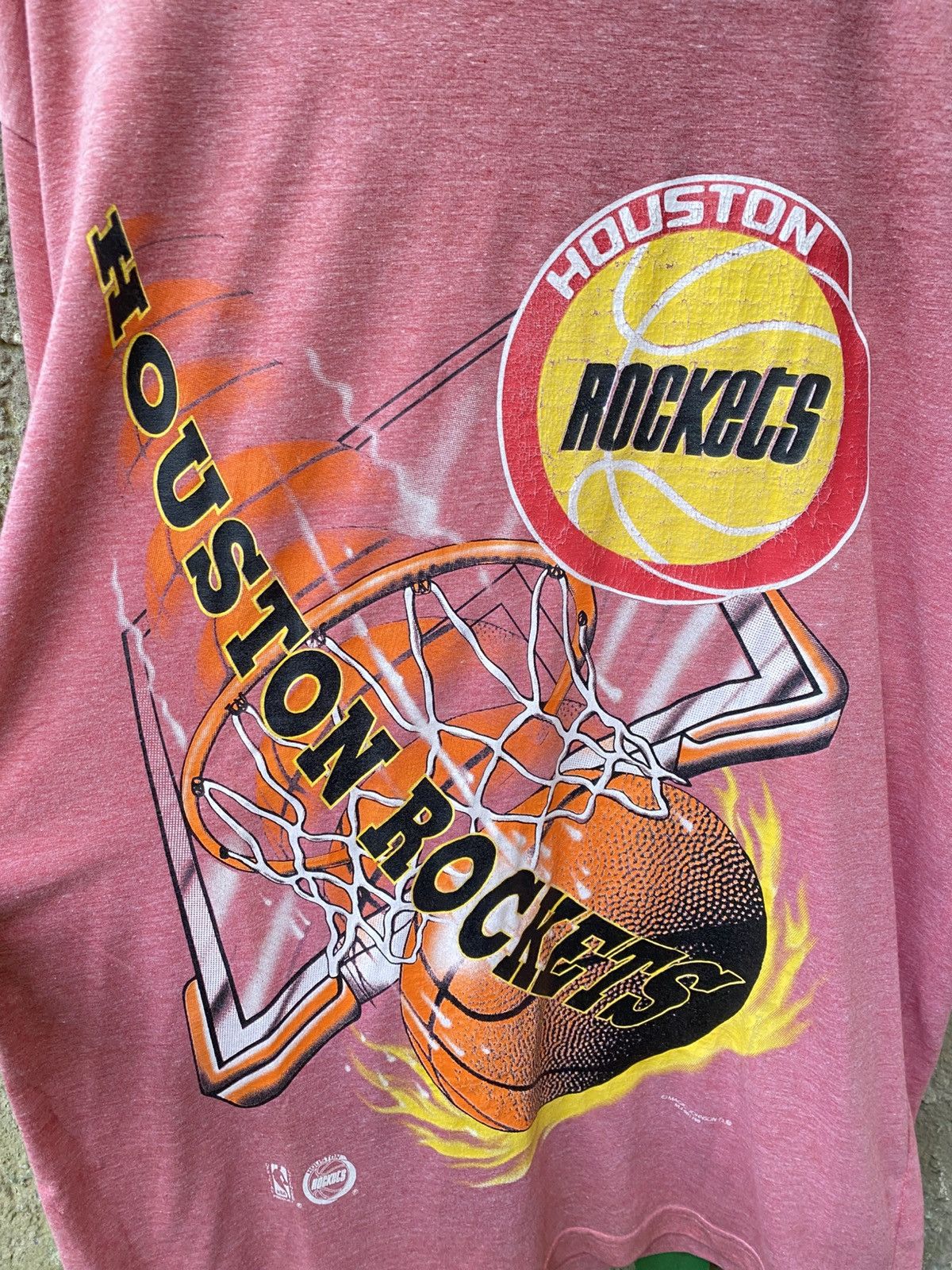 NBA Vintage Houston Rockets Magic Johnson Tee T Shirt Bulls 90s Size US M / EU 48-50 / 2 - 2 Thumbnail