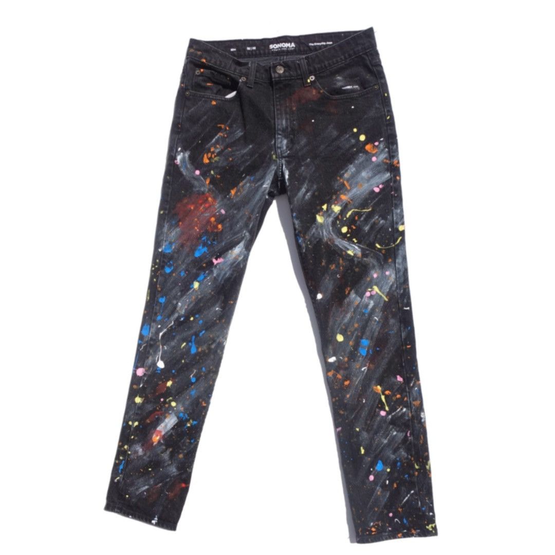 Japanese Brand Cosmic paint splatter jeans Size US 32 / EU 48 - 1 Thumbnail