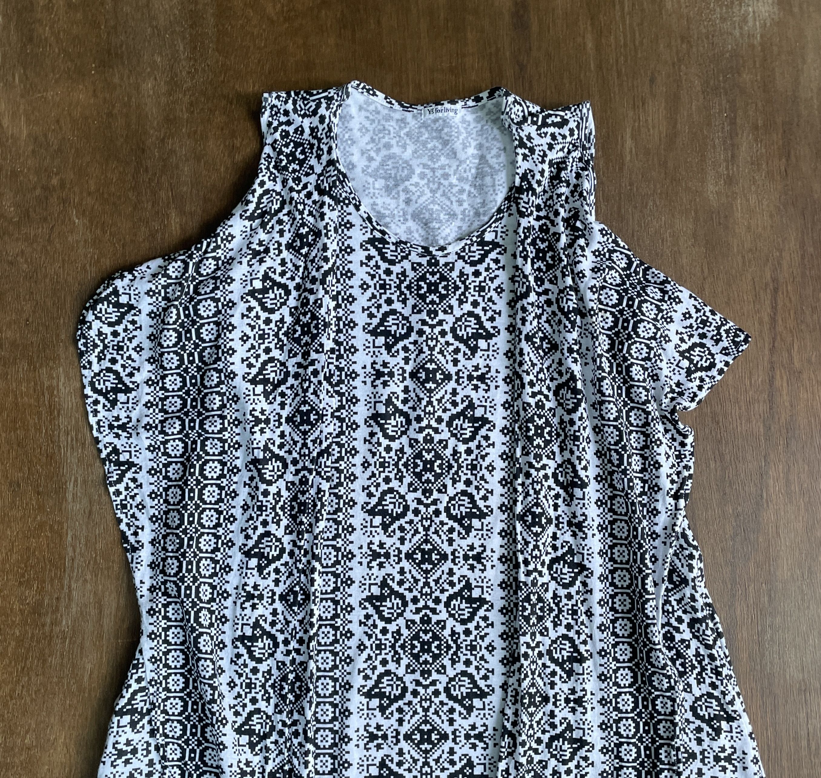 Y's Y’s for living Sleeveless A-Line Dress Black White Size S / US 4 / IT 40 - 2 Thumbnail