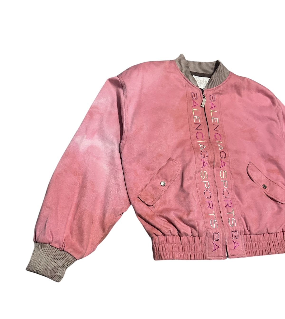 Balenciaga Vintage Balenciaga Sports Bomber Jacket Sun Faded Size US M / EU 48-50 / 2 - 2 Thumbnail