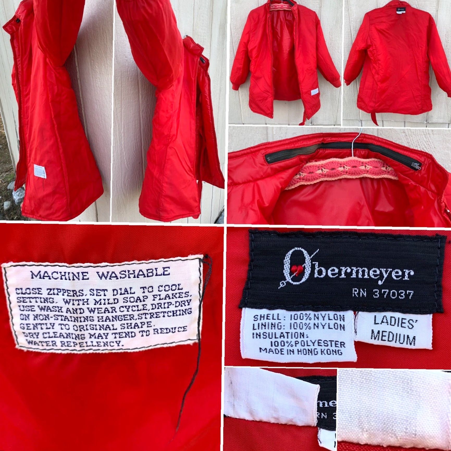 Obermeyer VINTAGE Obermeyer Shiny Red Nylon Ski Jacket Coat Ladies Medium 70s 80s 1970s Size M / US 6-8 / IT 42-44 - 3 Thumbnail