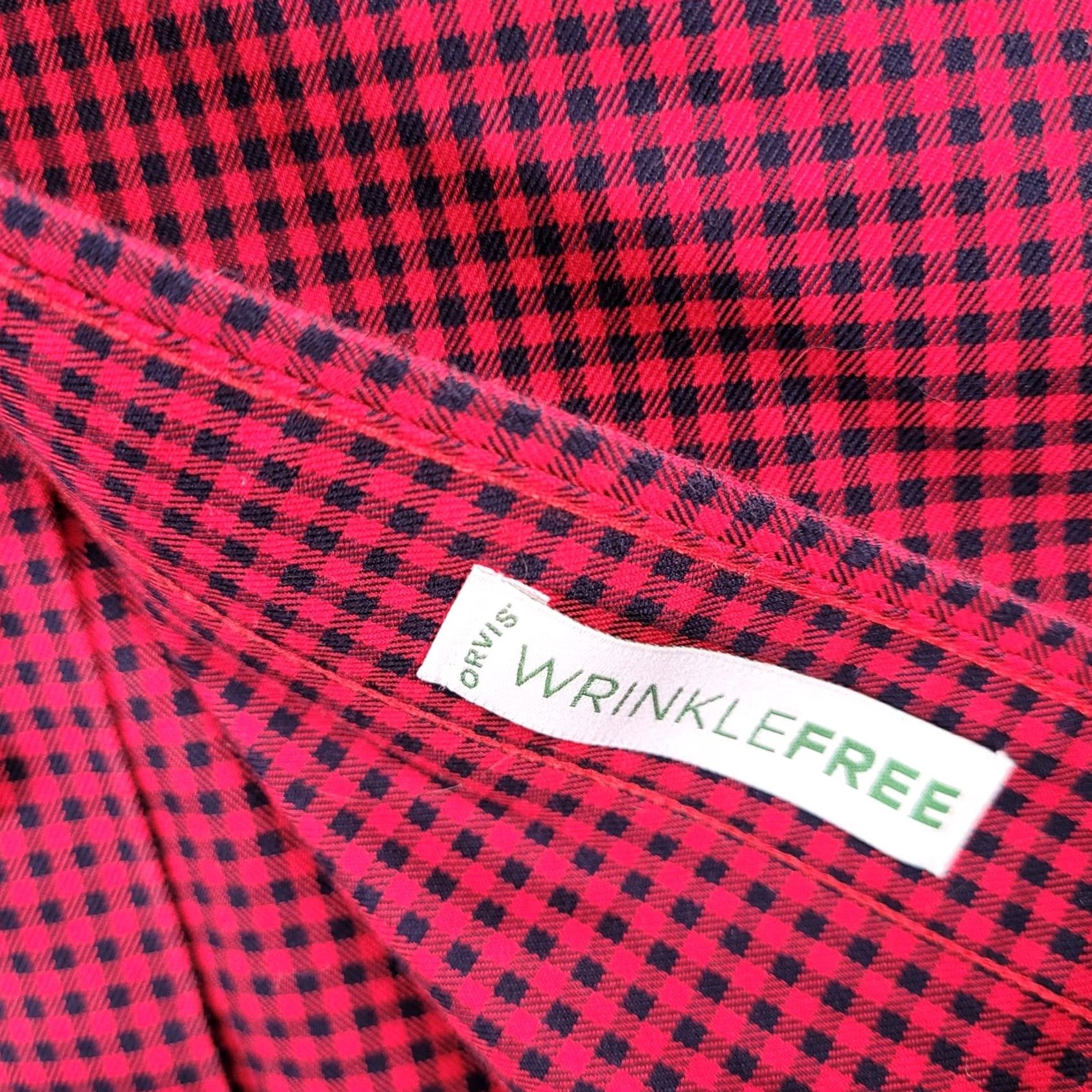 Orvis Orvis Red Black Gingham Check Wrinkle Free Button Down Shirt XL Mens Size US XL / EU 56 / 4 - 4 Thumbnail