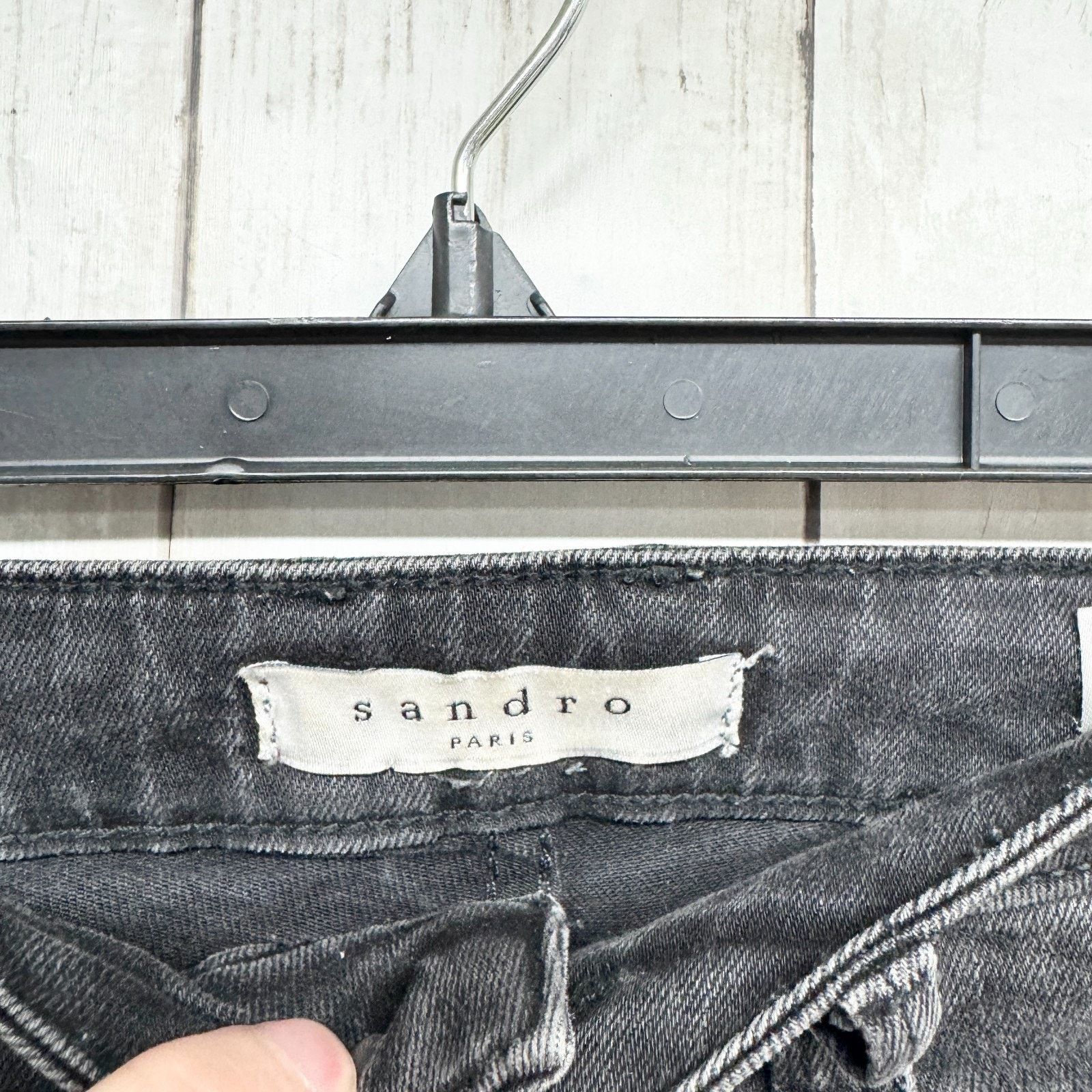 Sandro Sandro Pants ERU 36 Washed Black Slim Skinny Denim Jeans Size 26" / US 2 / IT 38 - 4 Thumbnail