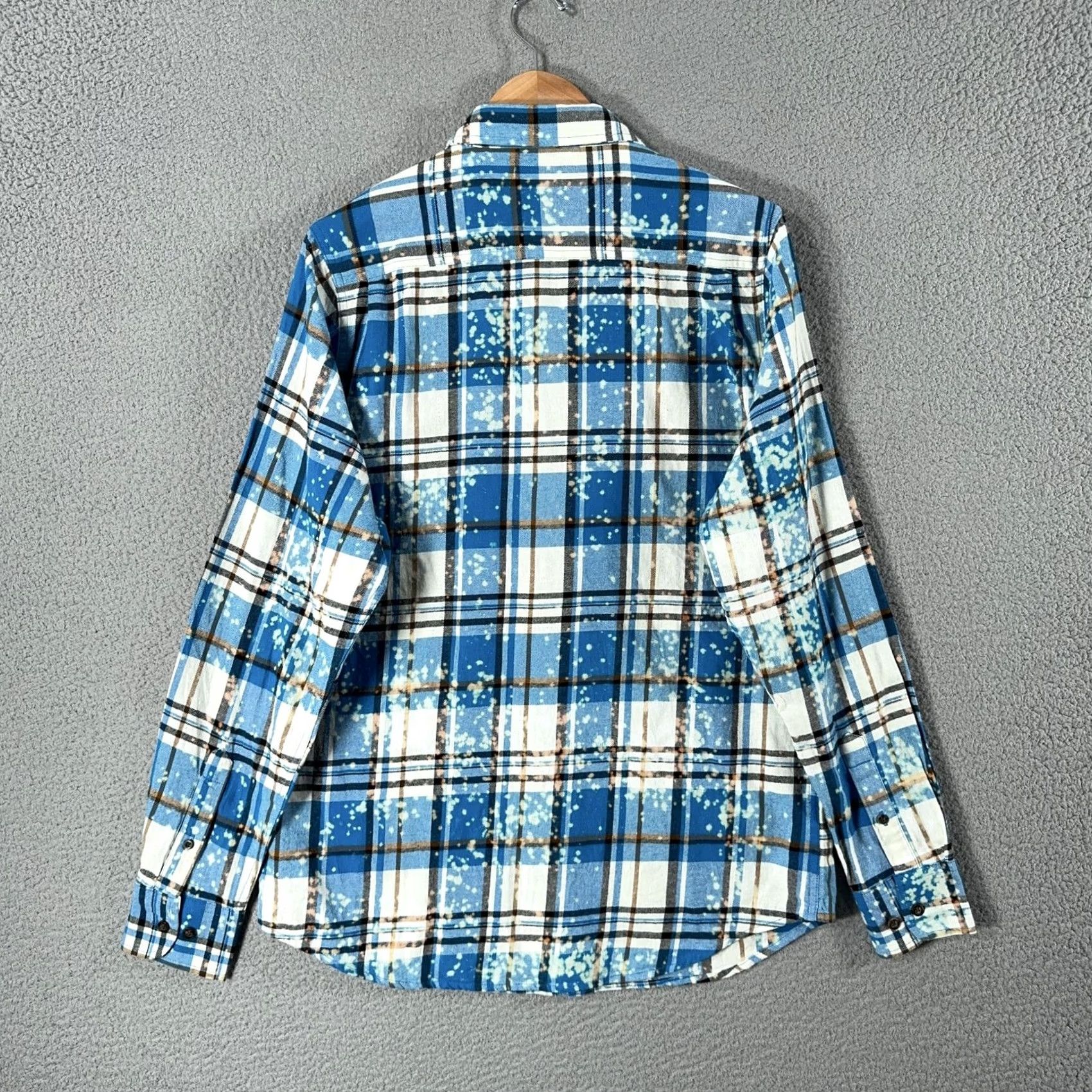 Vintage Angry Minnow Shirt Mens M Blue Plaid Long Sleeve Button Up Flannel Pocket Size US M / EU 48-50 / 2 - 2 Thumbnail