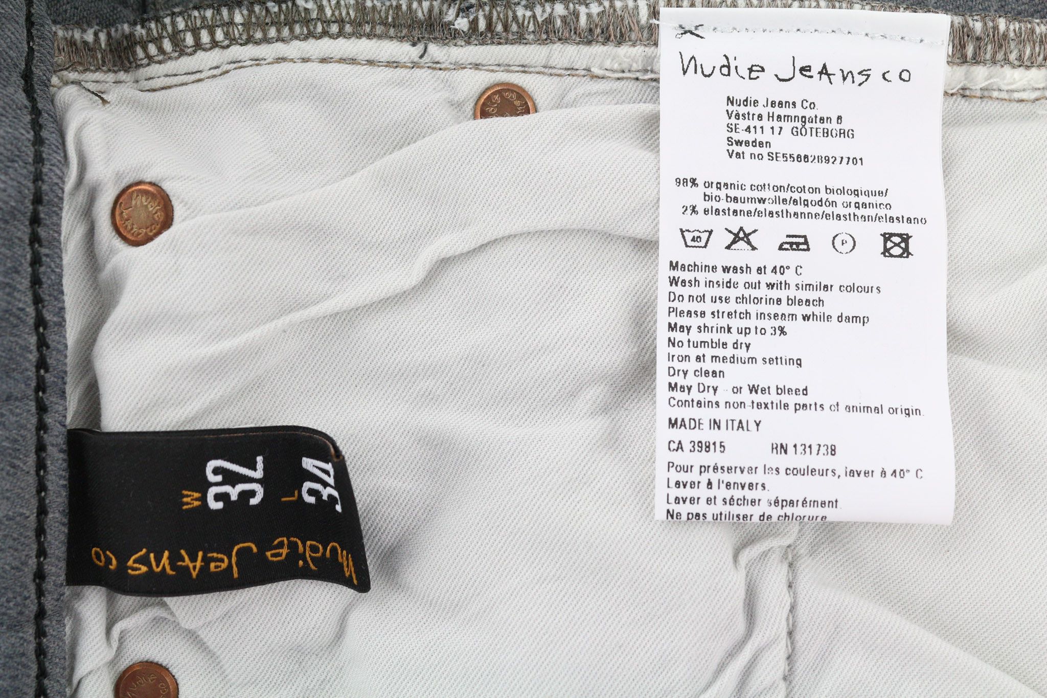 Nudie Jeans TIGHT LONG JOHN W32/L34 Organic Charcoal Grey Jeans 80715 Size US 32 / EU 48 - 6 Thumbnail