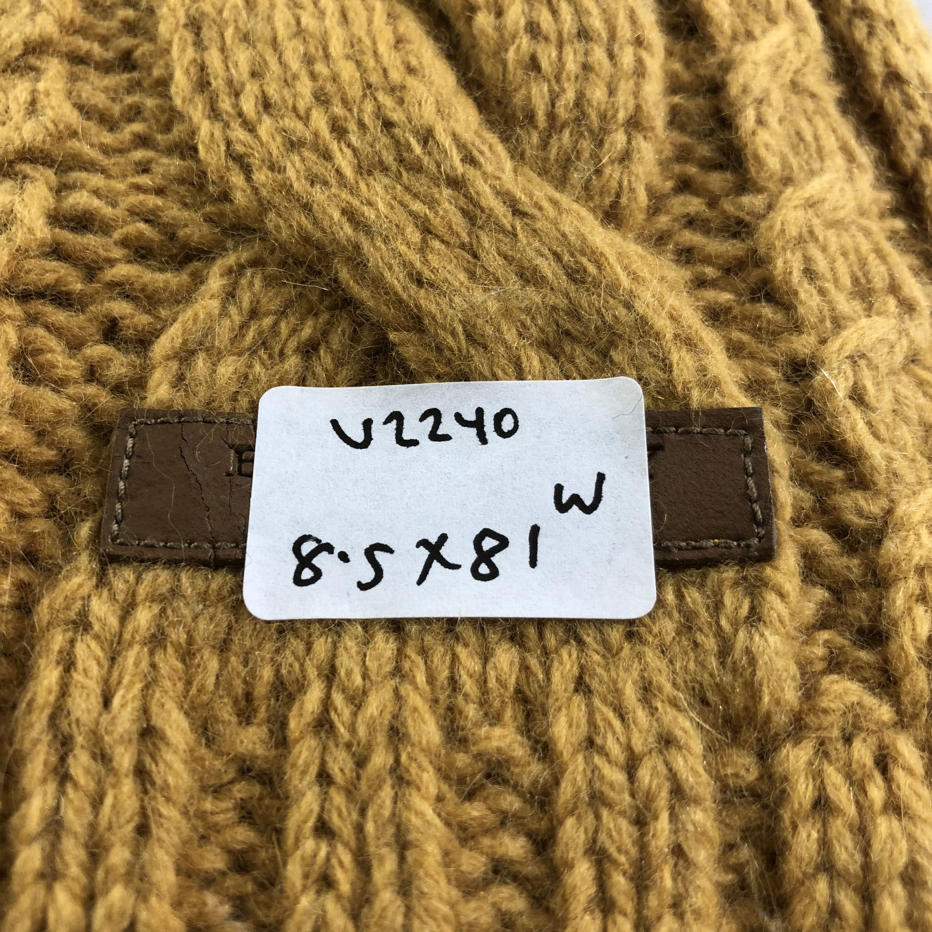 Burberry Burberrys Cable Knit Wool Scarf Muffler Neckwear V2240 Size ONE SIZE - 5 Thumbnail