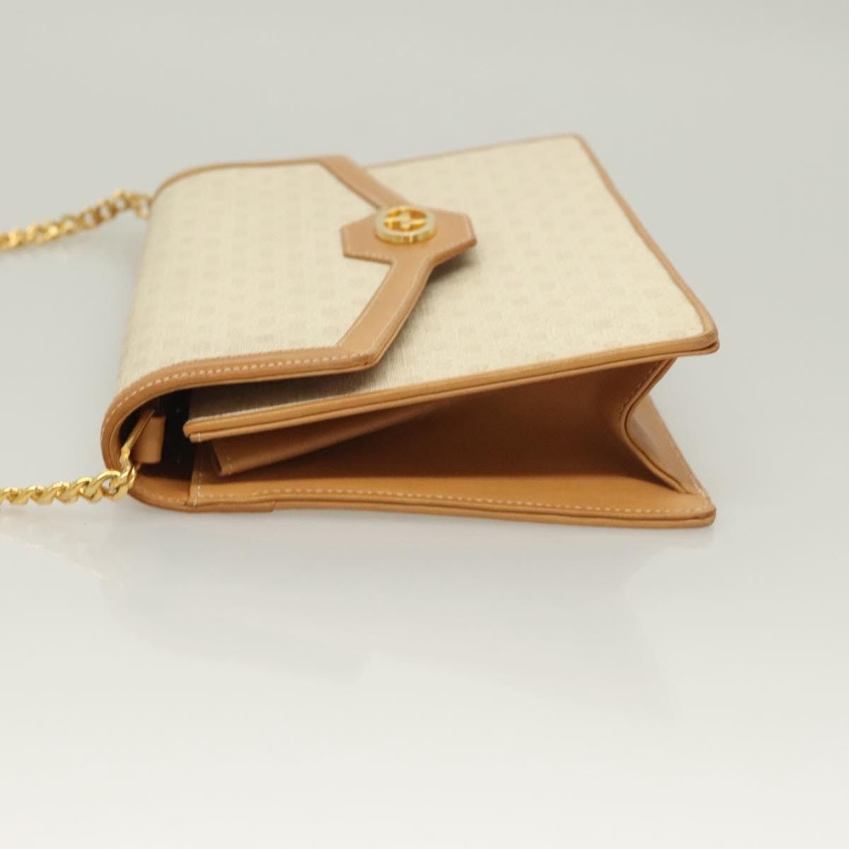 Gucci GUCCI Micro GG Supreme Chain Shoulder Bag Pvc White Gold Size ONE SIZE - 5 Thumbnail