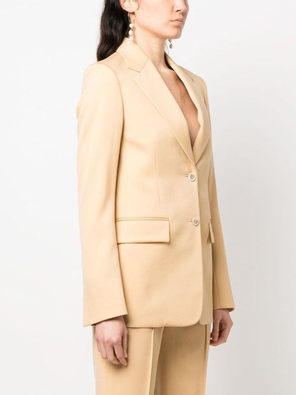 Lanvin o1y0326 Blazer in Beige Size M / US 6-8 / IT 42-44 - 3 Thumbnail