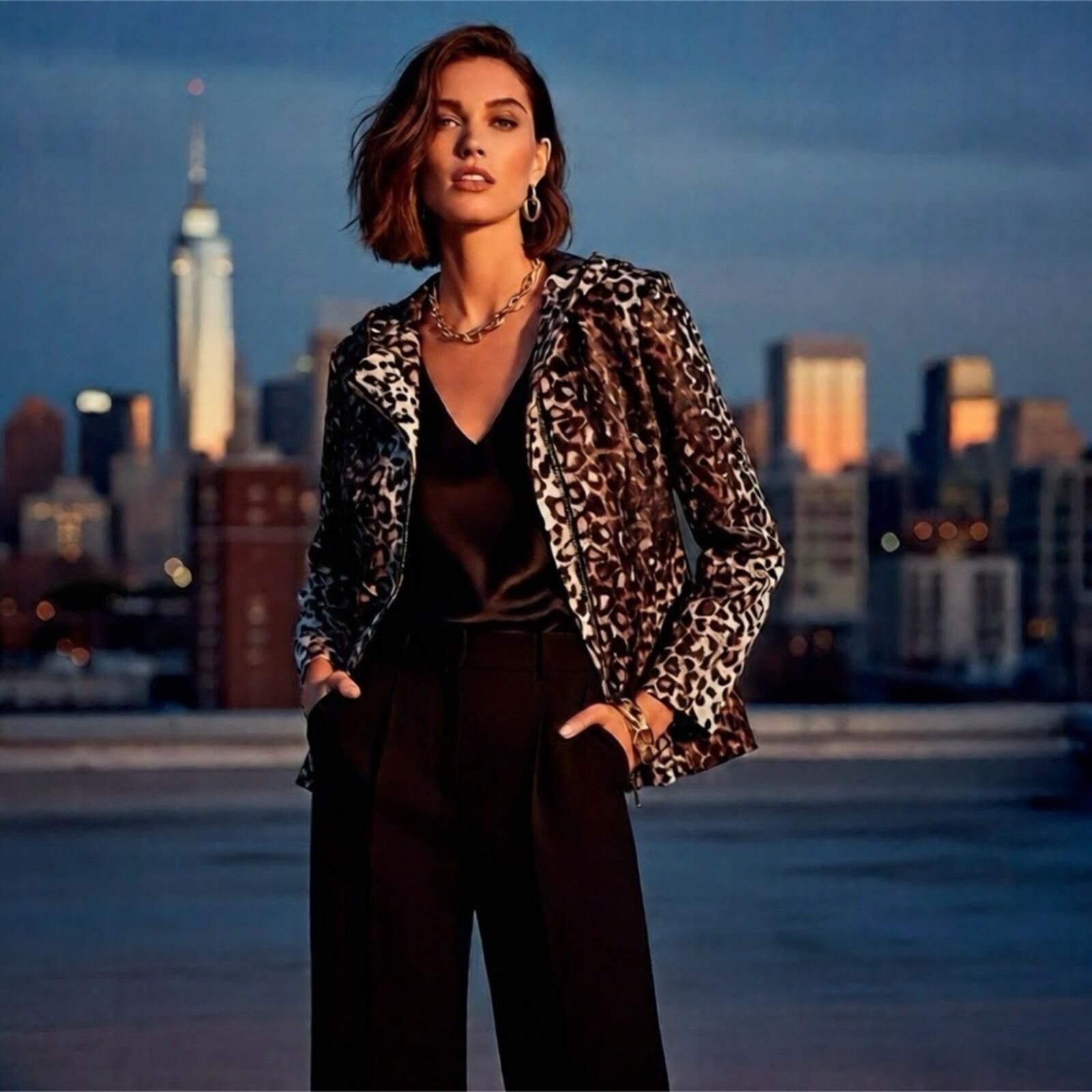 Unknown London Leopard Print Jacket with Collar Size M / US 6-8 / IT 42-44 - 1 Thumbnail