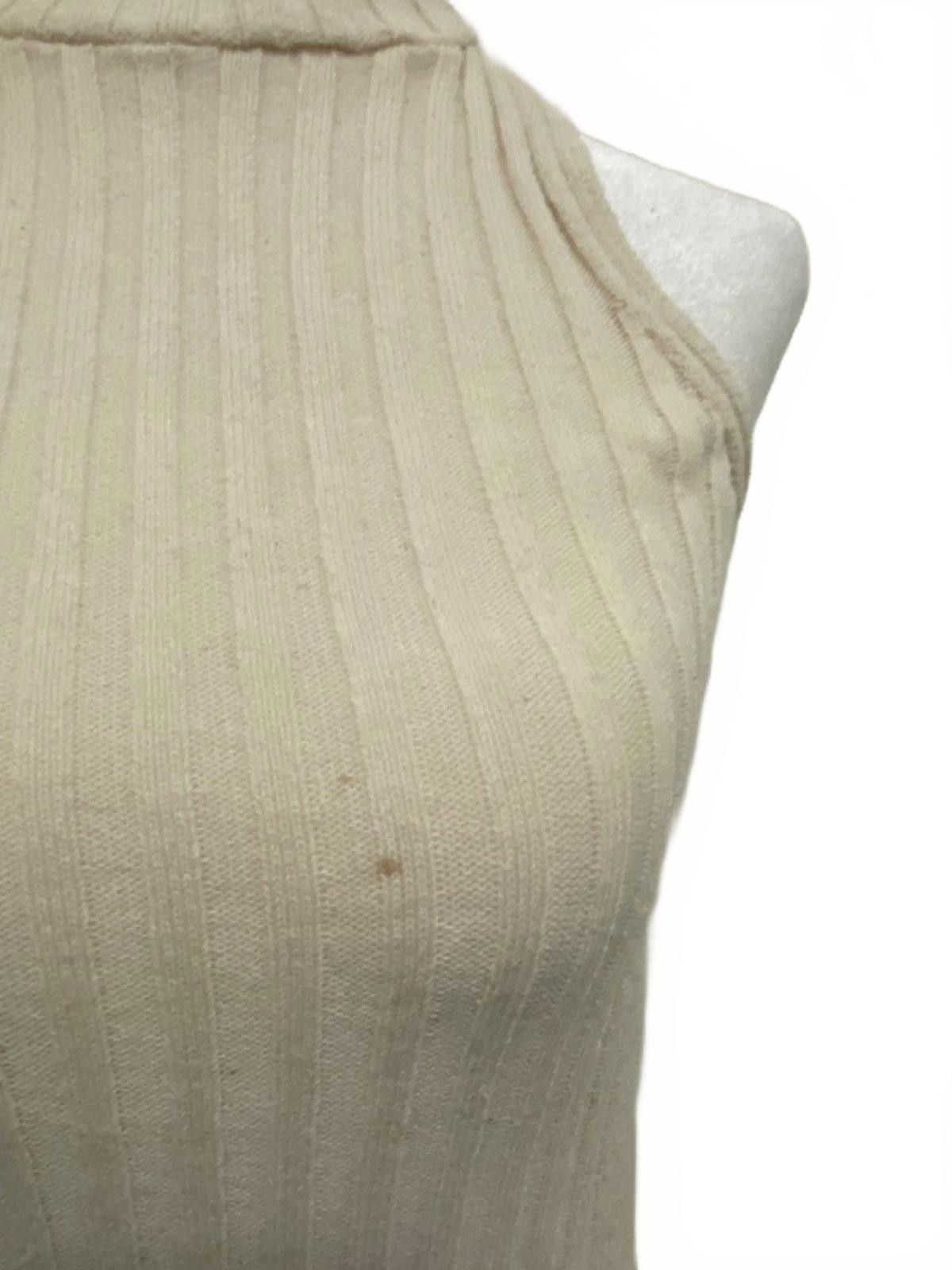Asos ASOS Sleeveless Knit Mockneck Midi Dress in Beige (SMALL) Size S / US 4 / IT 40 - 3 Thumbnail