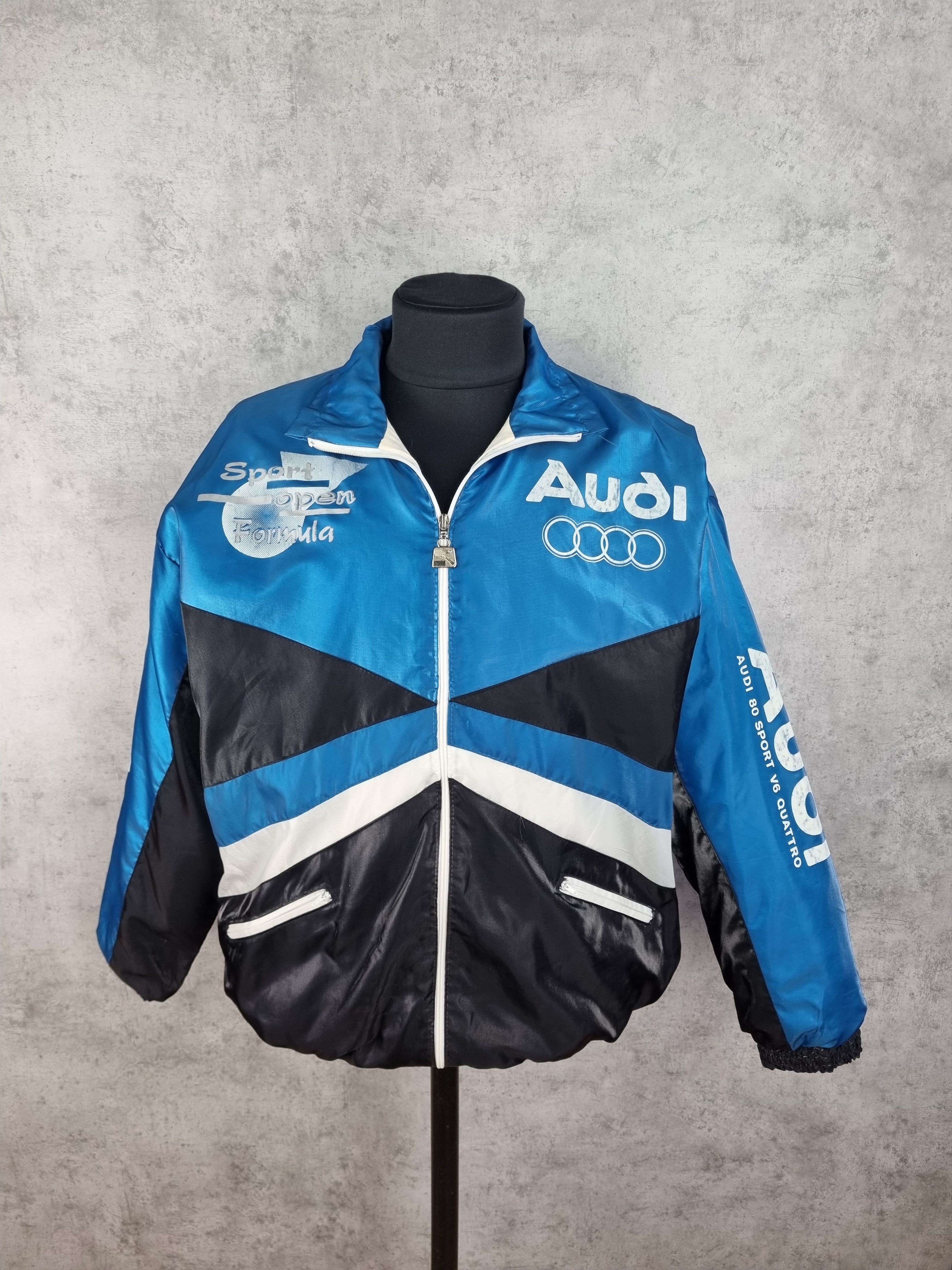 Audi × Vintage 80 Audi Sport V6 Quatro Nylon Vintage Moto Jacket Size US XXL / EU 58 / 5 - 6 Thumbnail