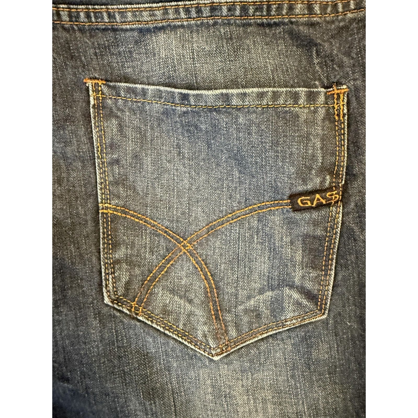 GAS Gas Jeans Mens 36x34 Denim Straight Distressed Pocket Hit Size US 36 / EU 52 - 8 Thumbnail