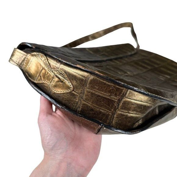 Designer × Vintage Carlos Falchi Exotic Genuine Alligator Crocodile Handmade Sh Size ONE SIZE - 14 Thumbnail