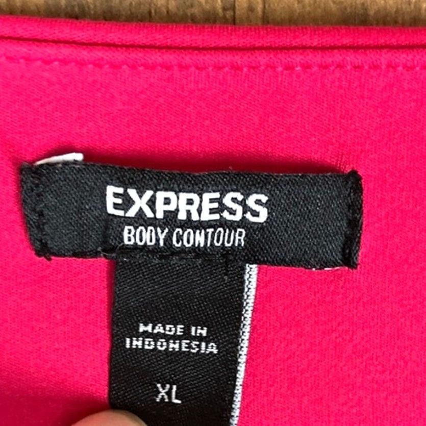 Express Express Womens Bodysuit Pink Body Contour Crew Neck Open Back Stretch XL Crew Neck Open Back Body Contour XXL? Size XL / US 12-14 / IT 48-50 - 4 Thumbnail