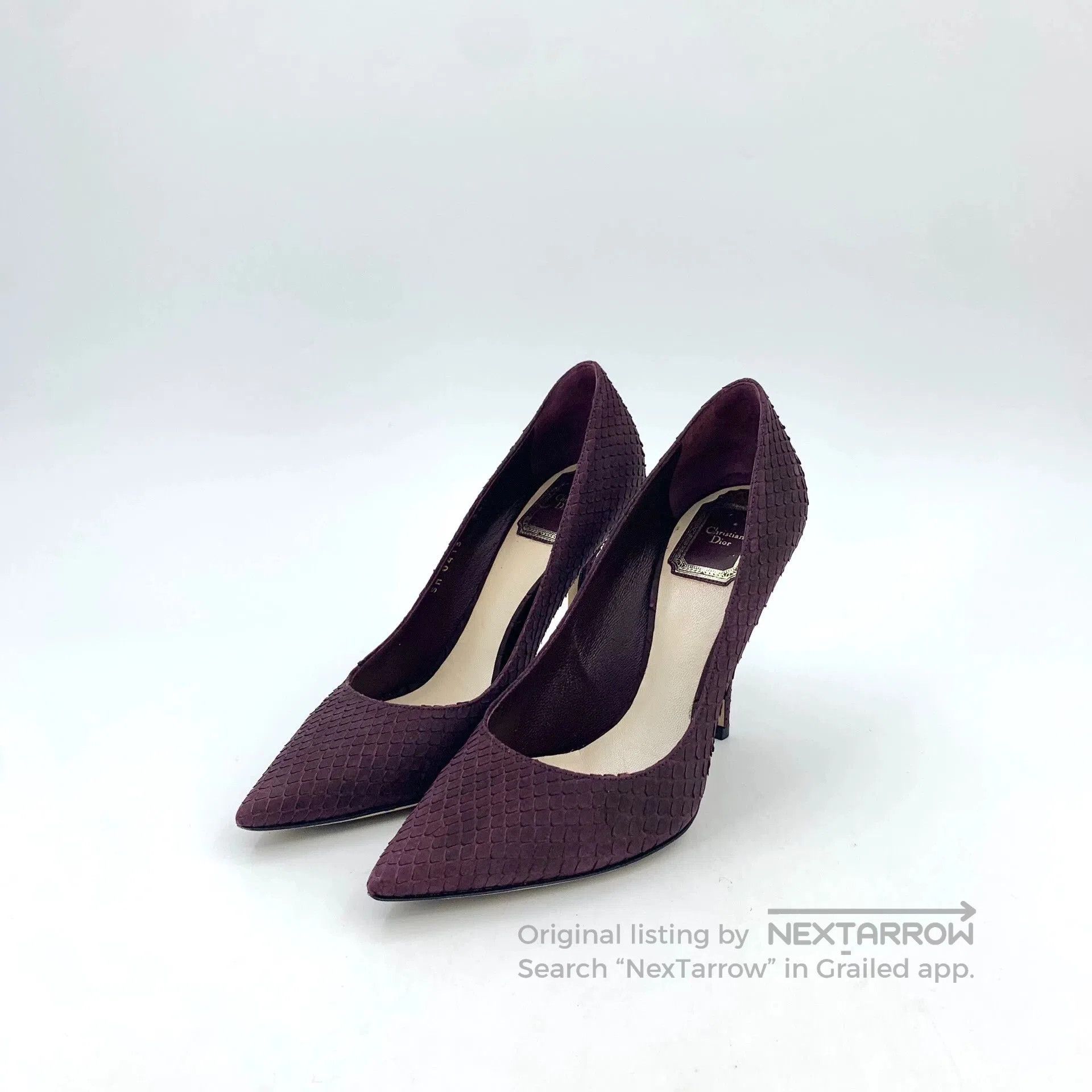 Dior Dior Purple Snakeskin Pointed Heels. Size US 5.5 / EU 38 - 1 Thumbnail
