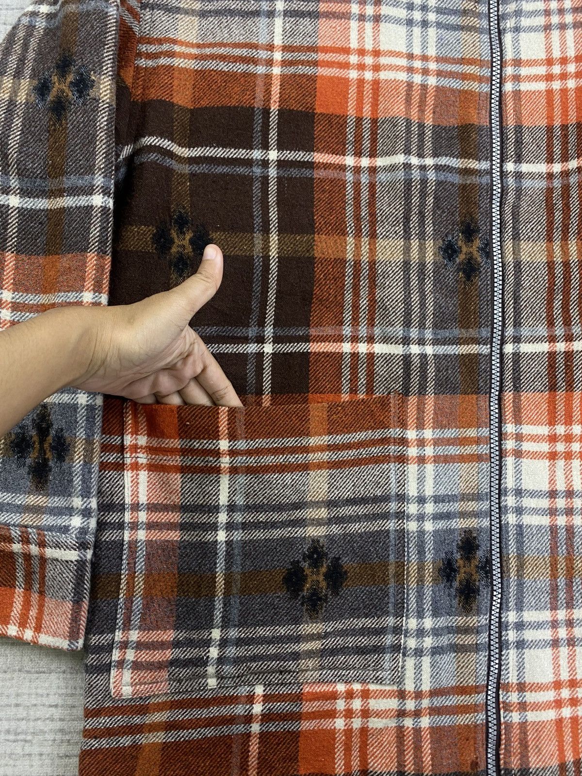 Portuguese Flannel × Vintage Vintage Mistral Made In Portugal Orange Checker Flannel Size US L / EU 52-54 / 3 - 9 Thumbnail