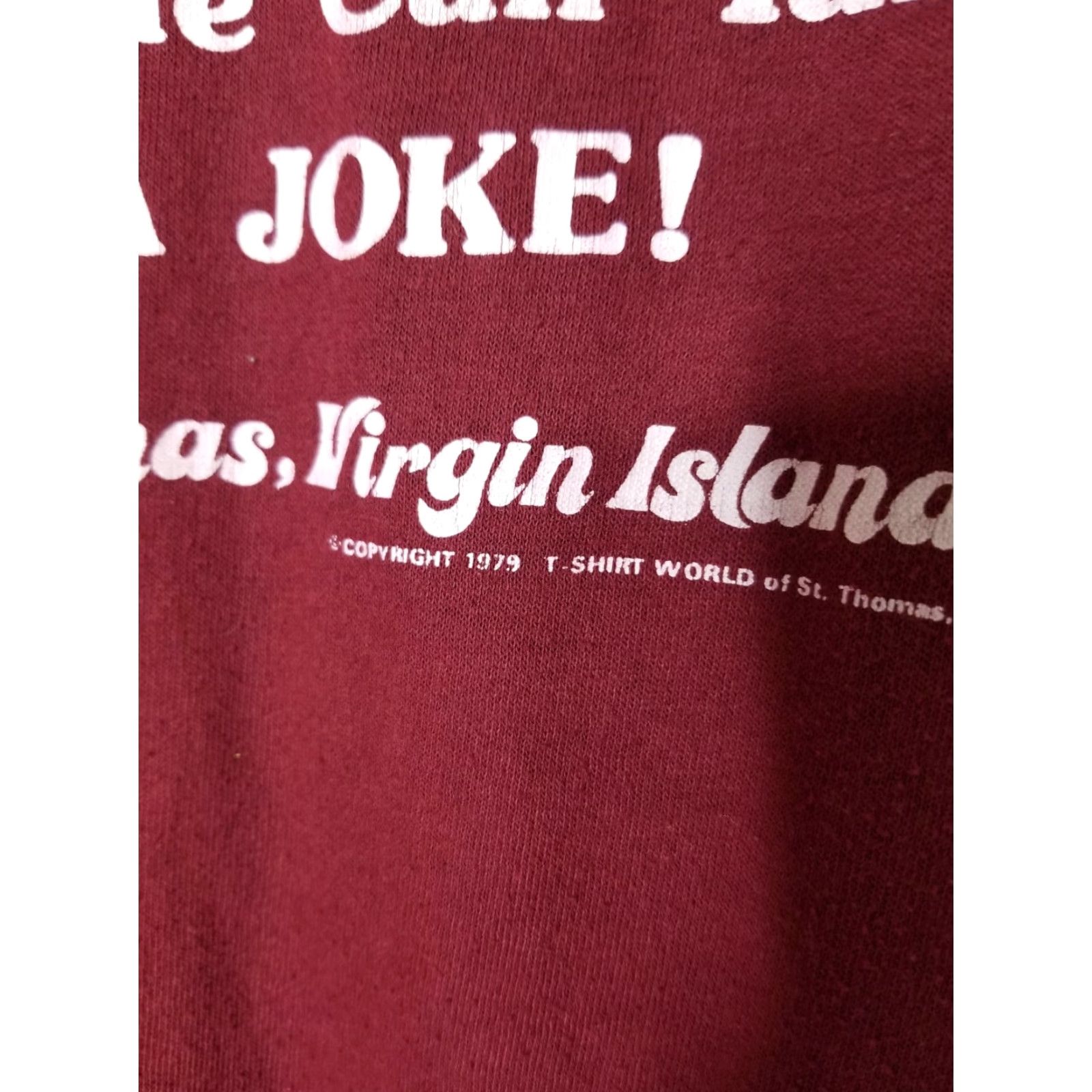 Thrasher VINTAGE Unisex M 70s St. Thomas Virgin Islands Funny T-Shirt Thrashed Hisband Wife Red 1970s Graphic Tee Men Women Holiday Theme Shirts Size US M / EU 48-50 / 2 - 5 Thumbnail