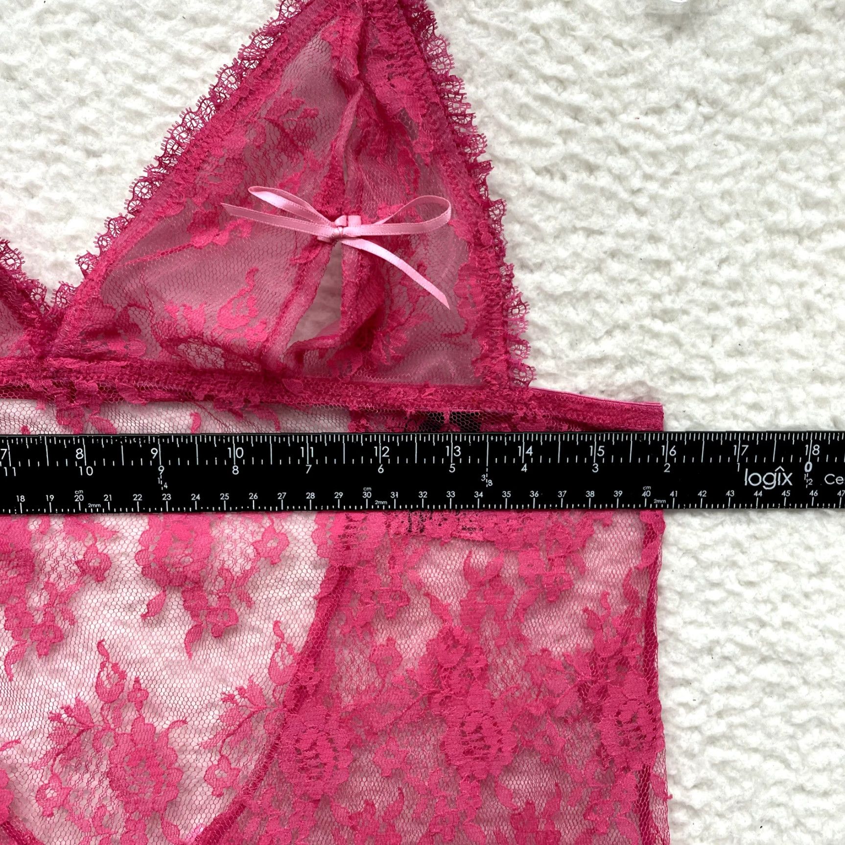 Victoria's Secret VINTAGE Victoria's Secret Slip Dress M Pink Lace Sheer Nipple Slit Sexy Size M / US 6-8 / IT 42-44 - 7 Thumbnail