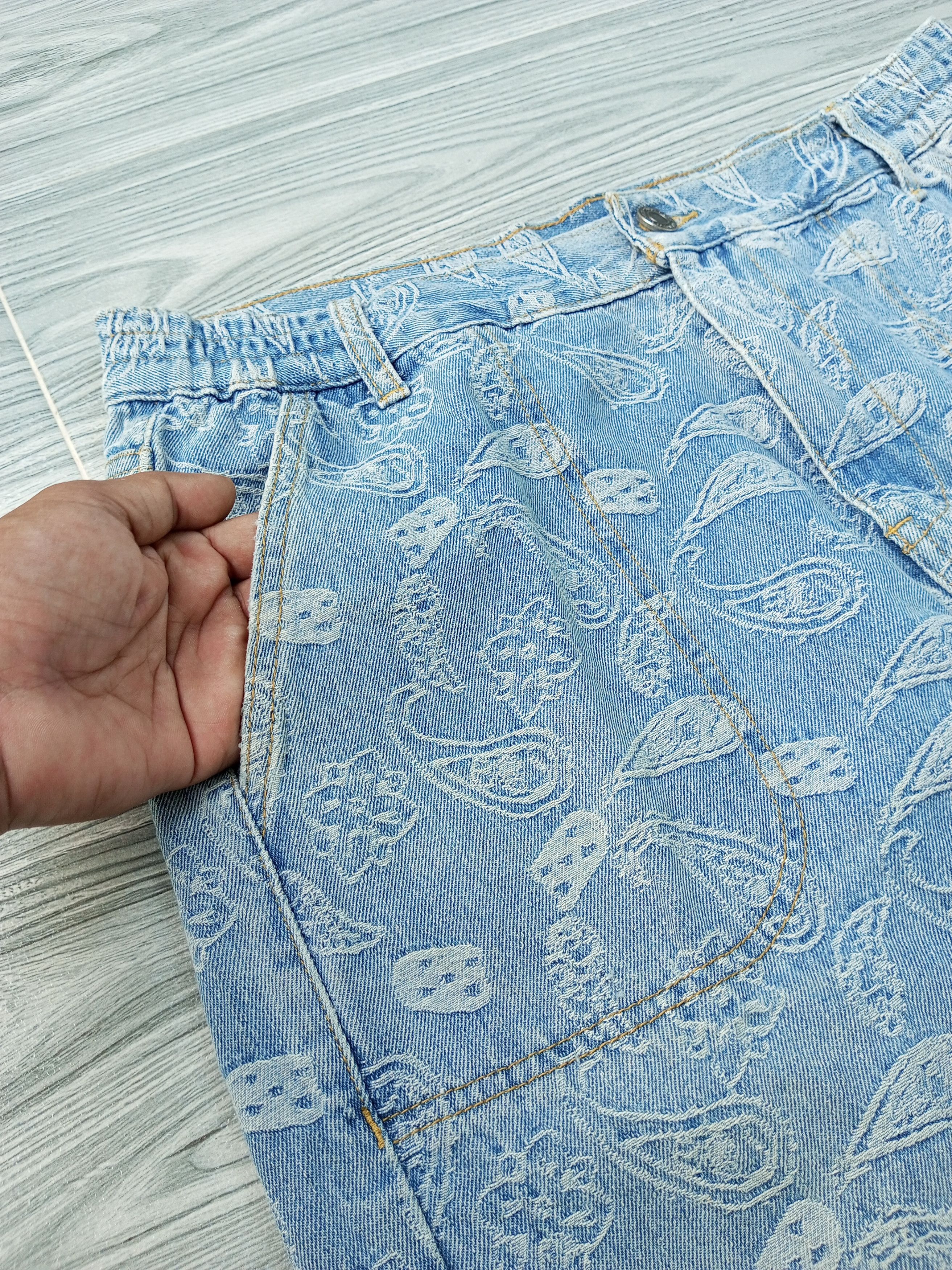 Japanese Brand Baggy Paisley denim manace style Size US 34 / EU 50 - 6 Thumbnail