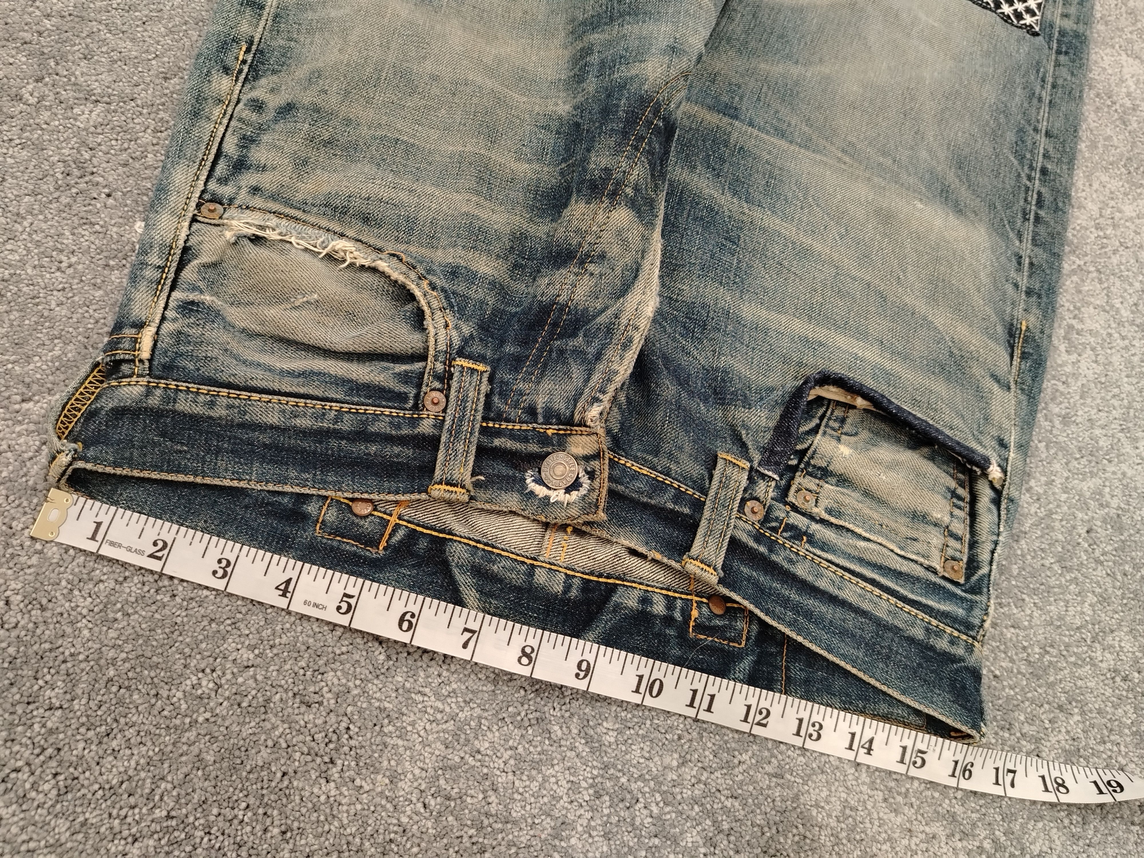 Evisu Evisu Jeans Vintage (Evis) Daicock Boro Remaked Size US 32 / EU 48 - 18 Thumbnail