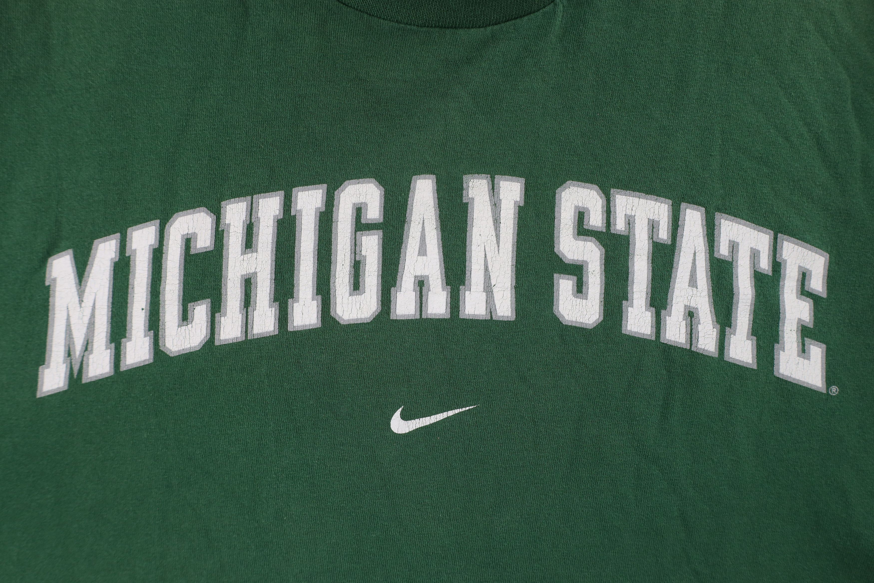 Nike × Vintage Vintage Nike Center Swoosh Michigan State University T-Shirt Size US L / EU 52-54 / 3 - 5 Thumbnail