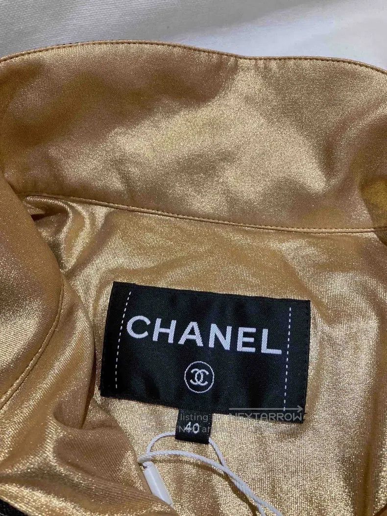 Chanel Chanel Black and gold glitter waisted jacket Size S / US 4 / IT 40 - 6 Thumbnail