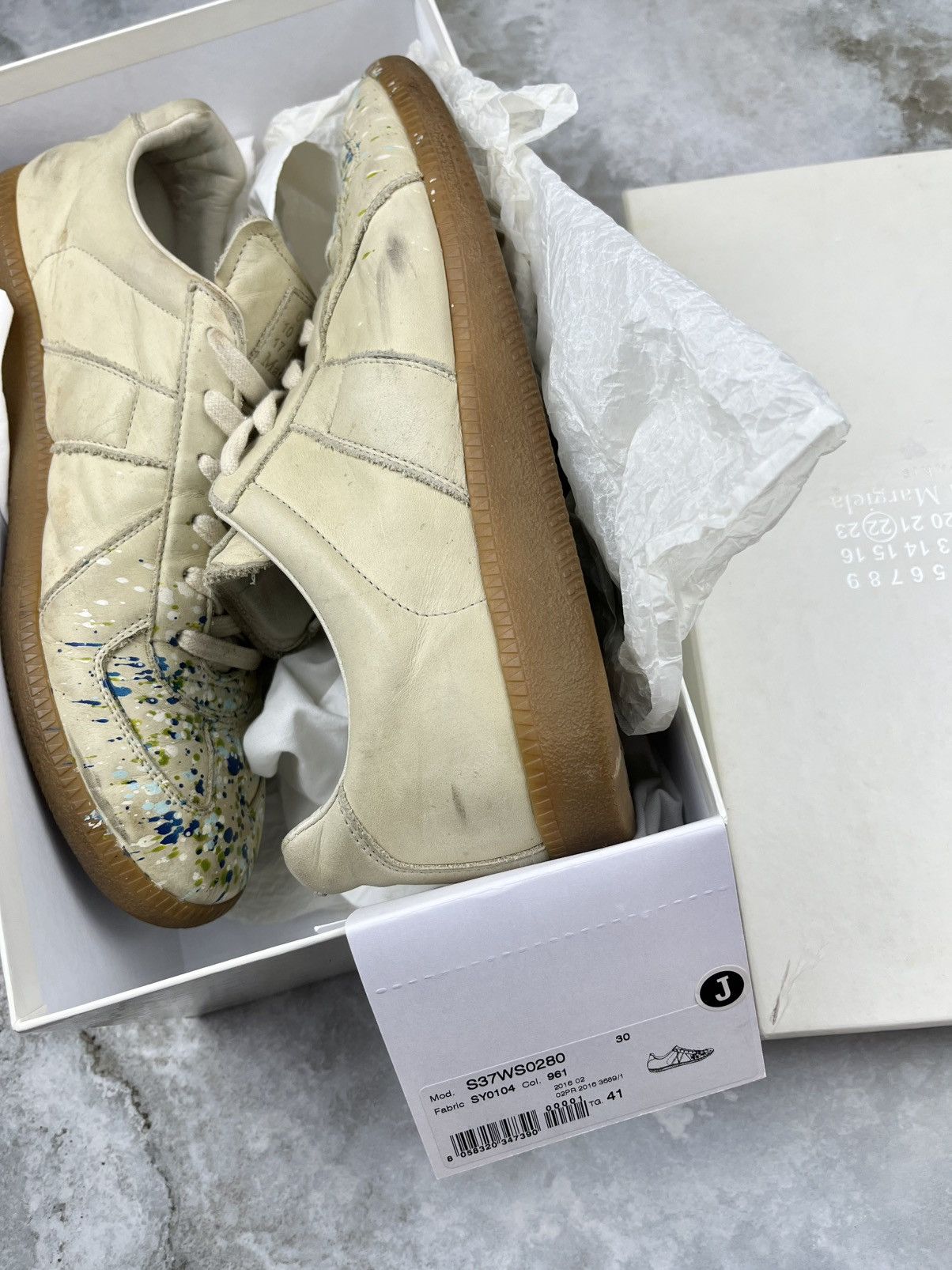 Maison Margiela AW16 Maison Margiela Paint Splatter Replica Gat Sneakers Size US 8 / EU 41 - 14 Thumbnail