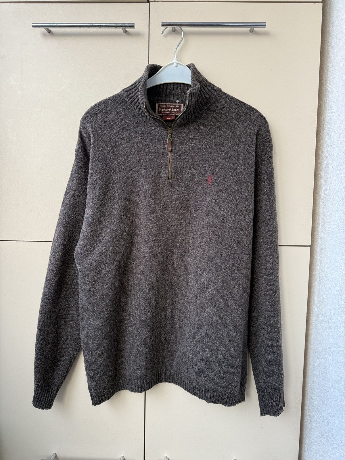 Marlboro Classics Marlboro classics Knit Wool sweater 1/3 zip brown 90s Size US XL / EU 56 / 4 - 1 Thumbnail