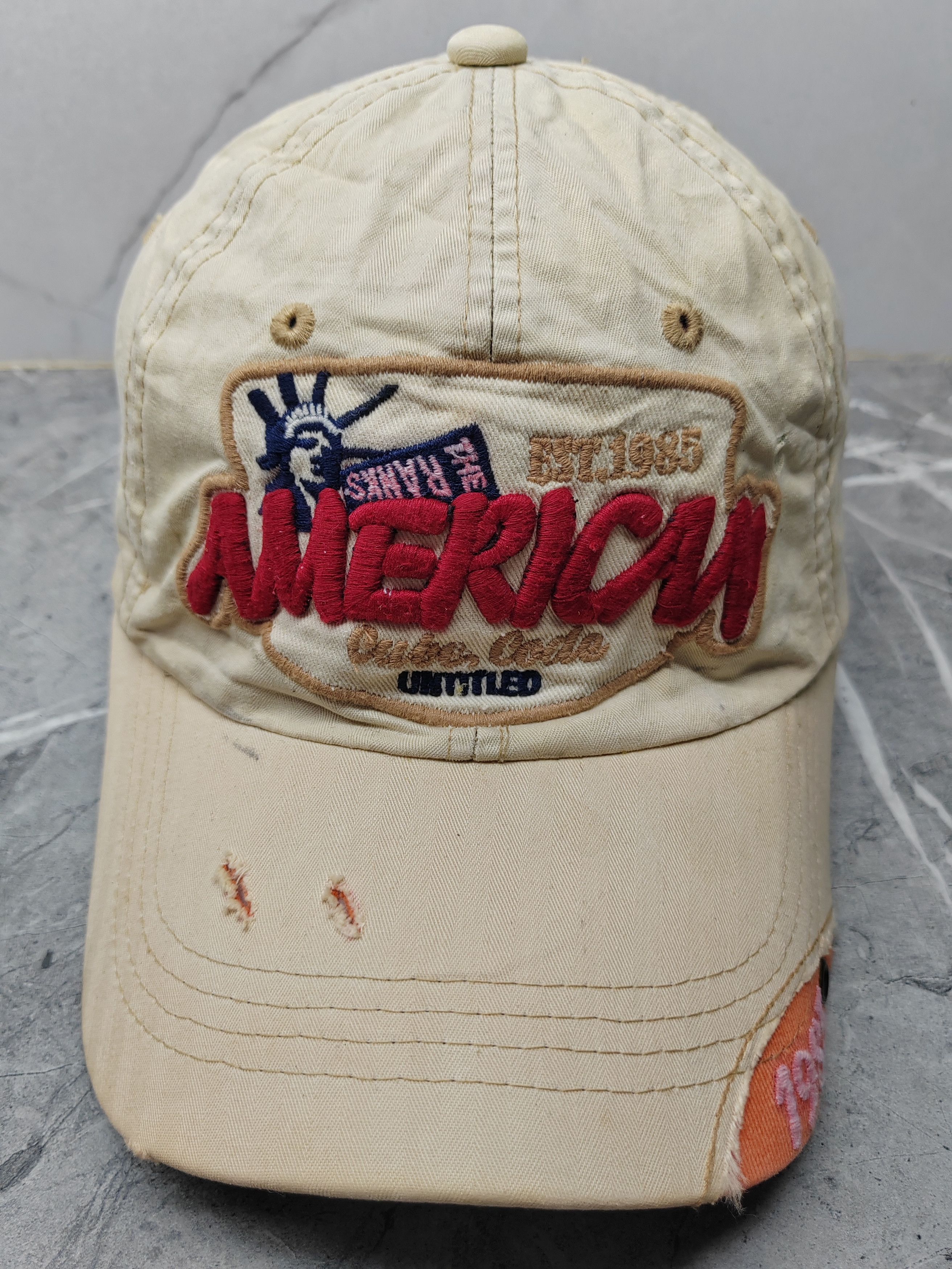 Vintage Vintage American Distressed Style Cap Hat Size ONE SIZE - 2 Thumbnail