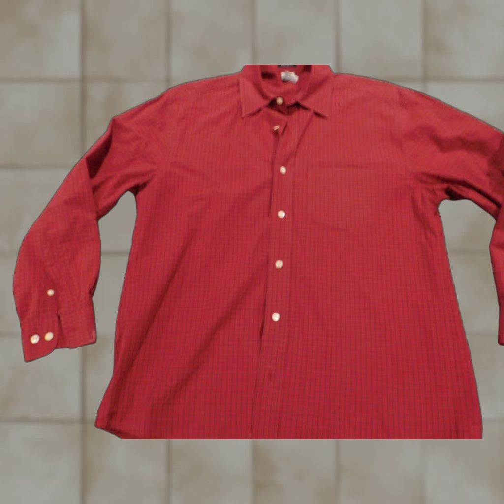 Old Navy Old Navy Mens Shirt Small Red Plaid Button-Down Long Sleeve Slim Fit with Pockets Size US S / EU 44-46 / 1 - 1 Thumbnail